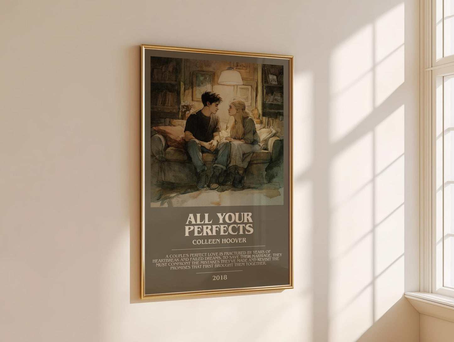 All Your Perfects bookish book poster framed on wall – romance wall art