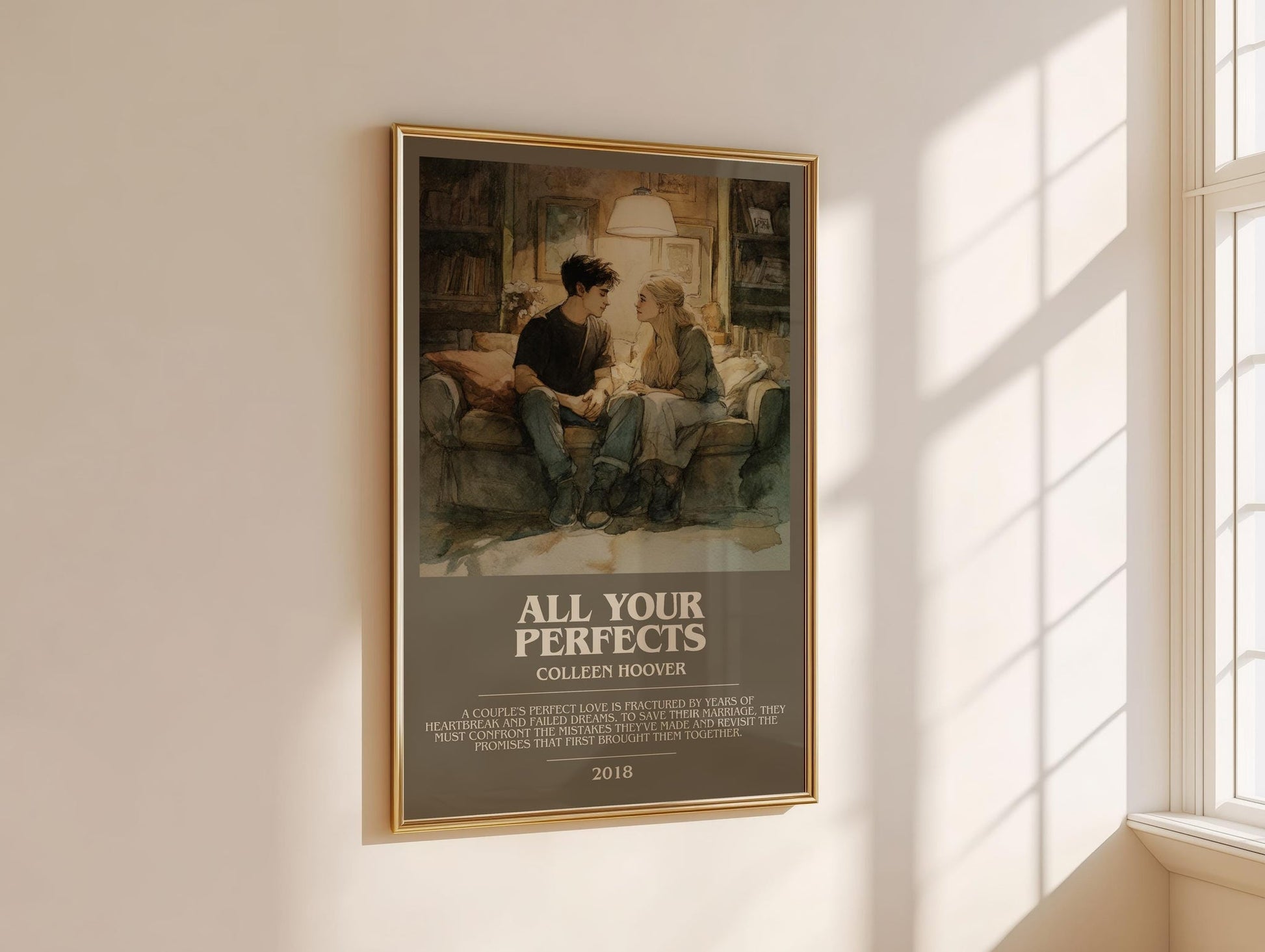 All Your Perfects bookish book poster framed on wall – romance wall art