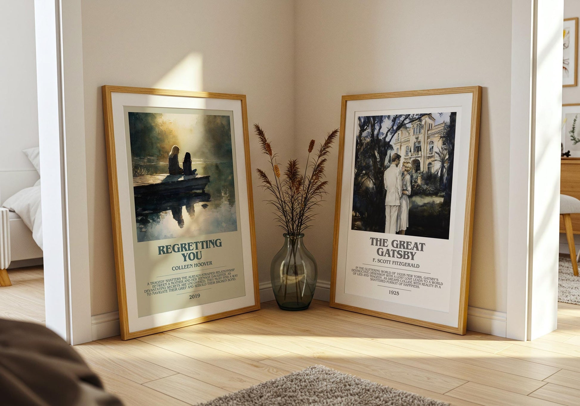 Regretting You bookish poster paired in gallery wall – literary art prints