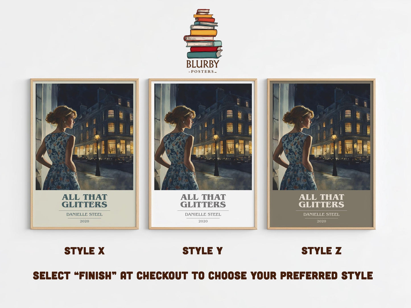 All that Glitters book cover poster colour and style options – Danielle Steel book art