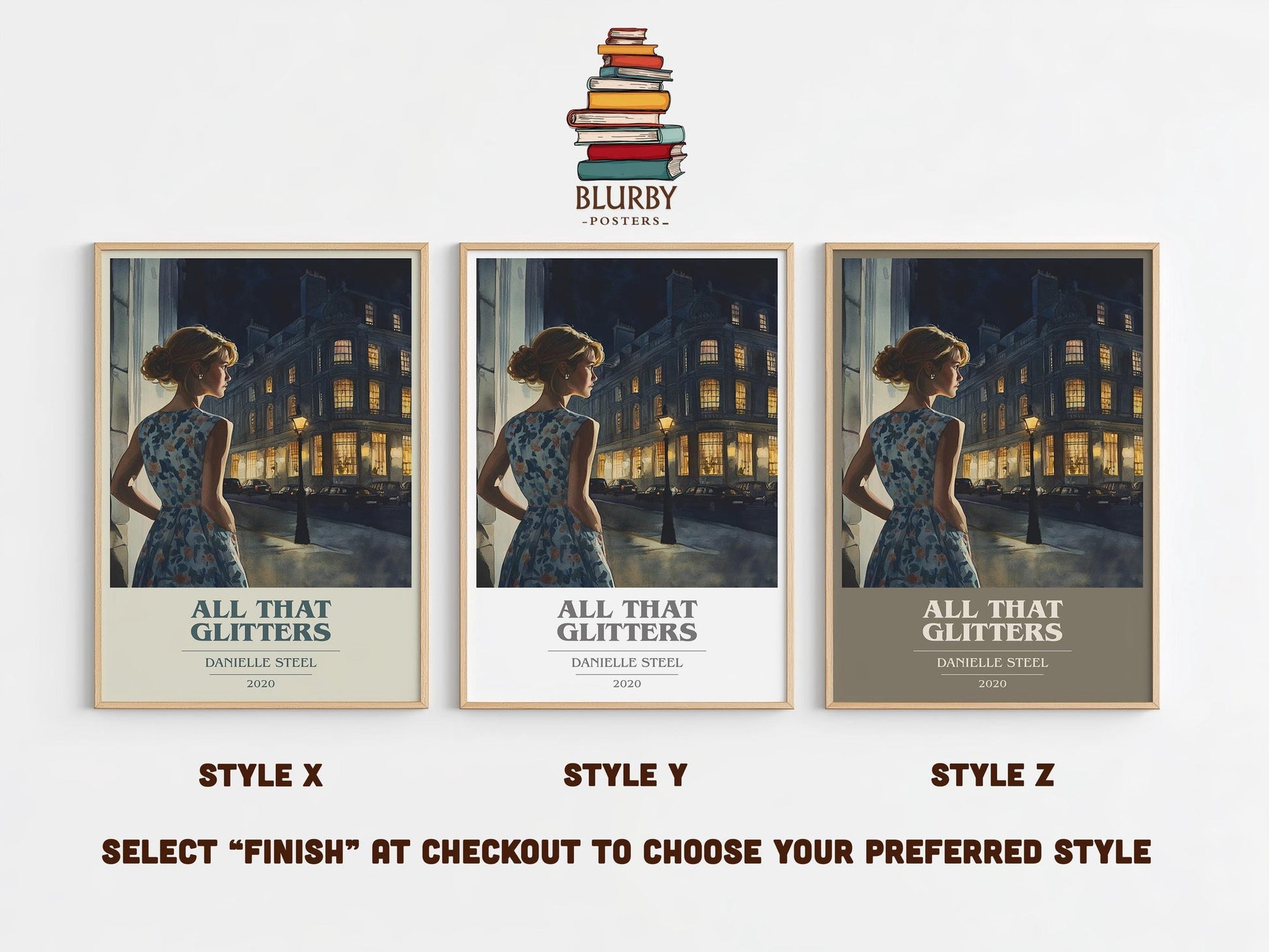 All that Glitters book cover poster colour and style options – Danielle Steel book art