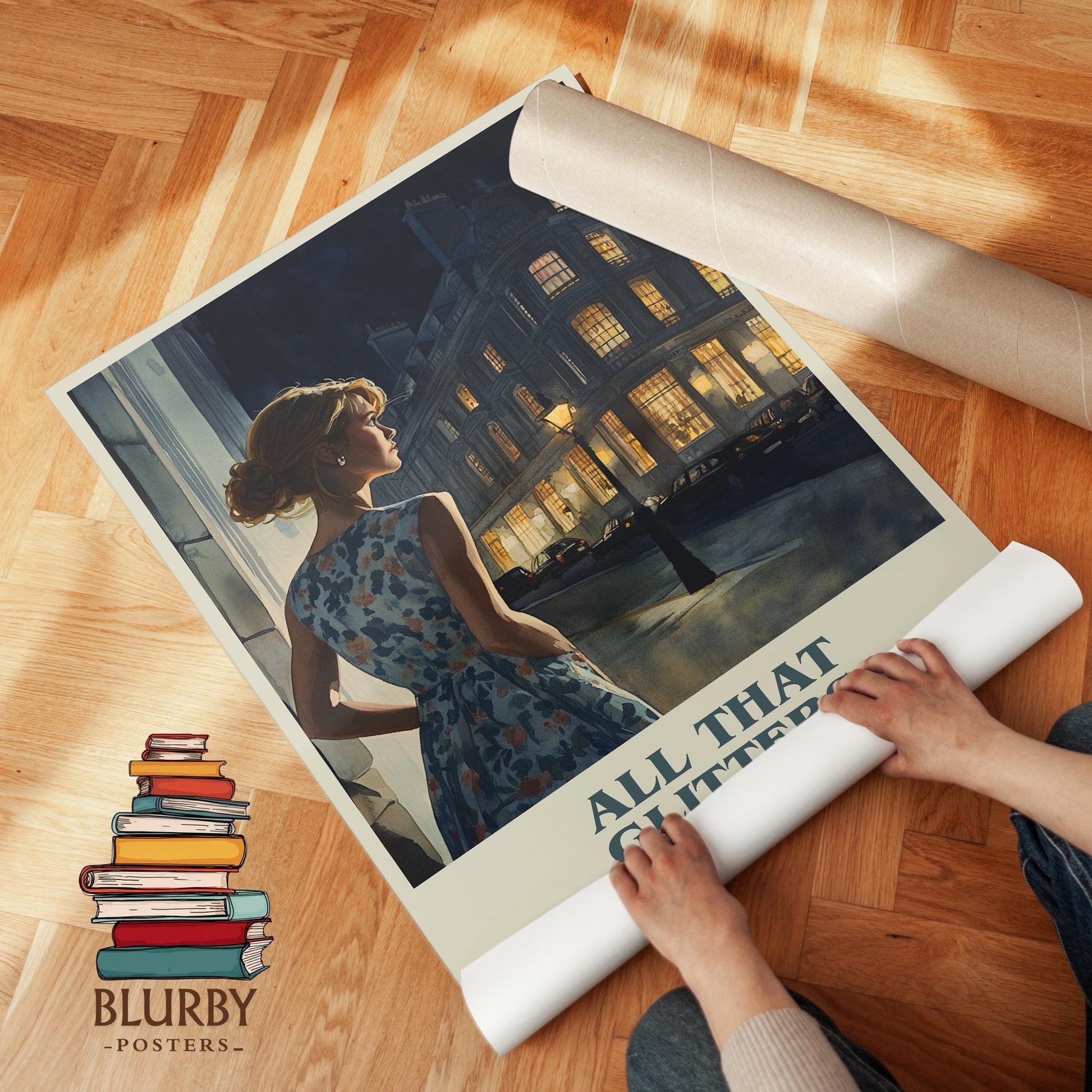 All that Glitters book poster packaging – museum-quality print rolled in protective tube