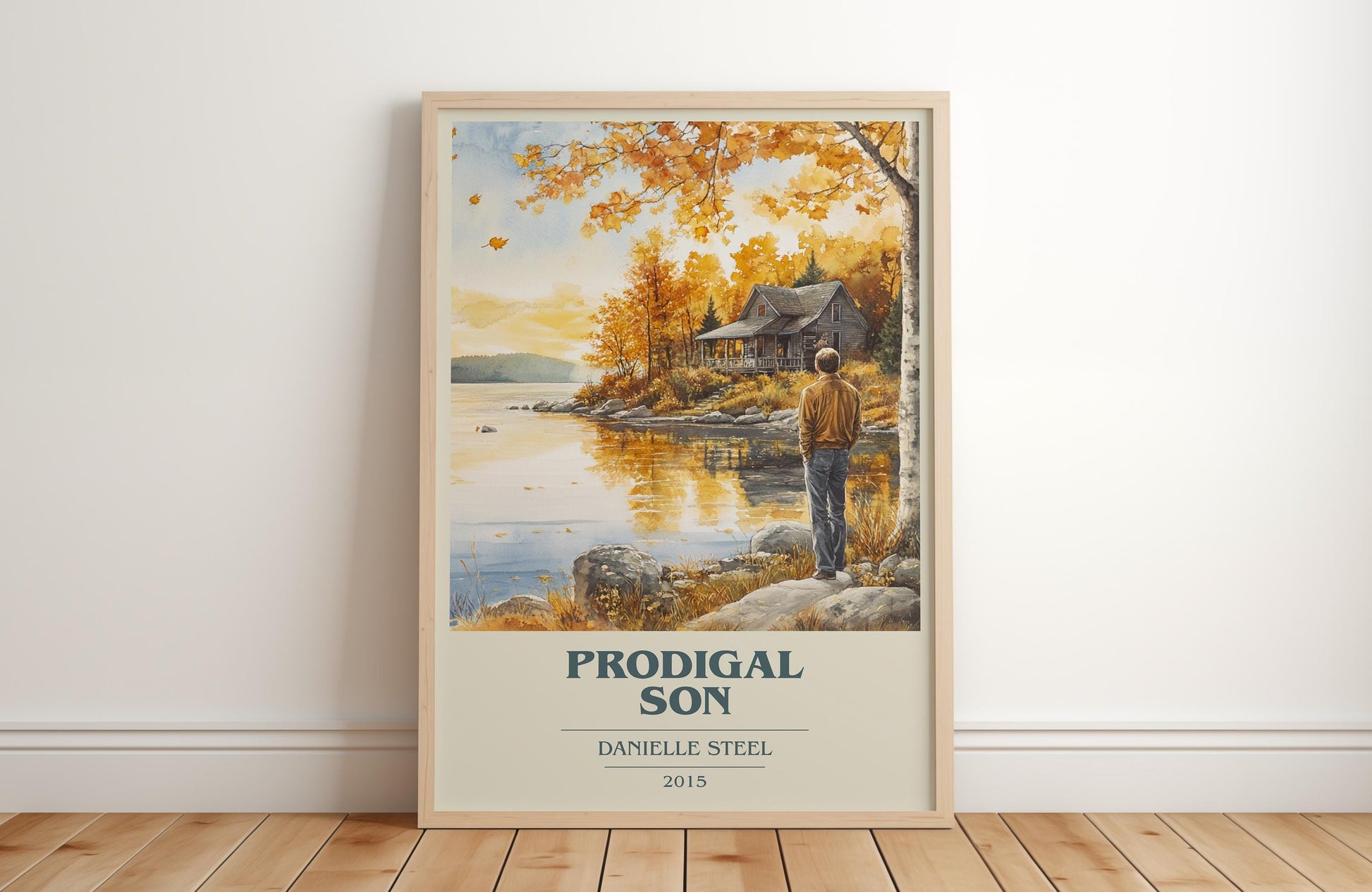 Prodigal Son book cover print in frame leaning in hallway – romance wall art