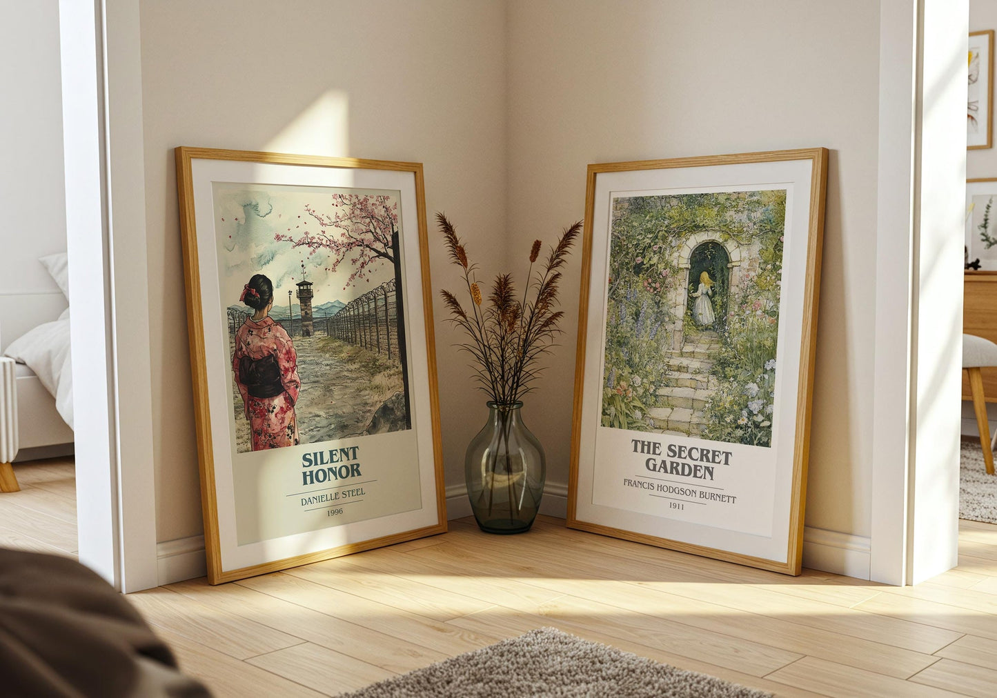 Silent Honour book cover poster paired in gallery wall – literary art prints