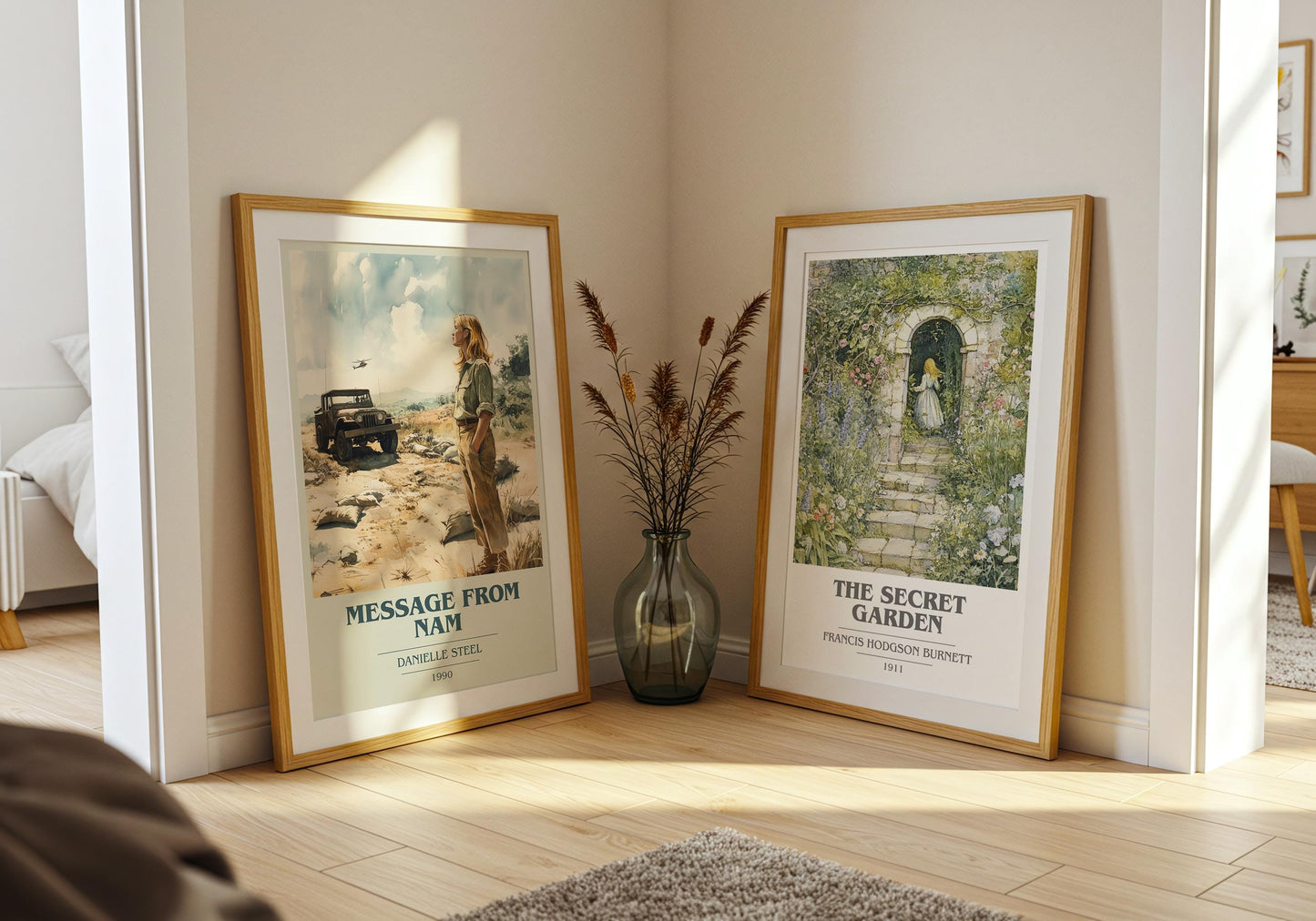 Message from Nam book cover poster paired in gallery wall – literary art prints