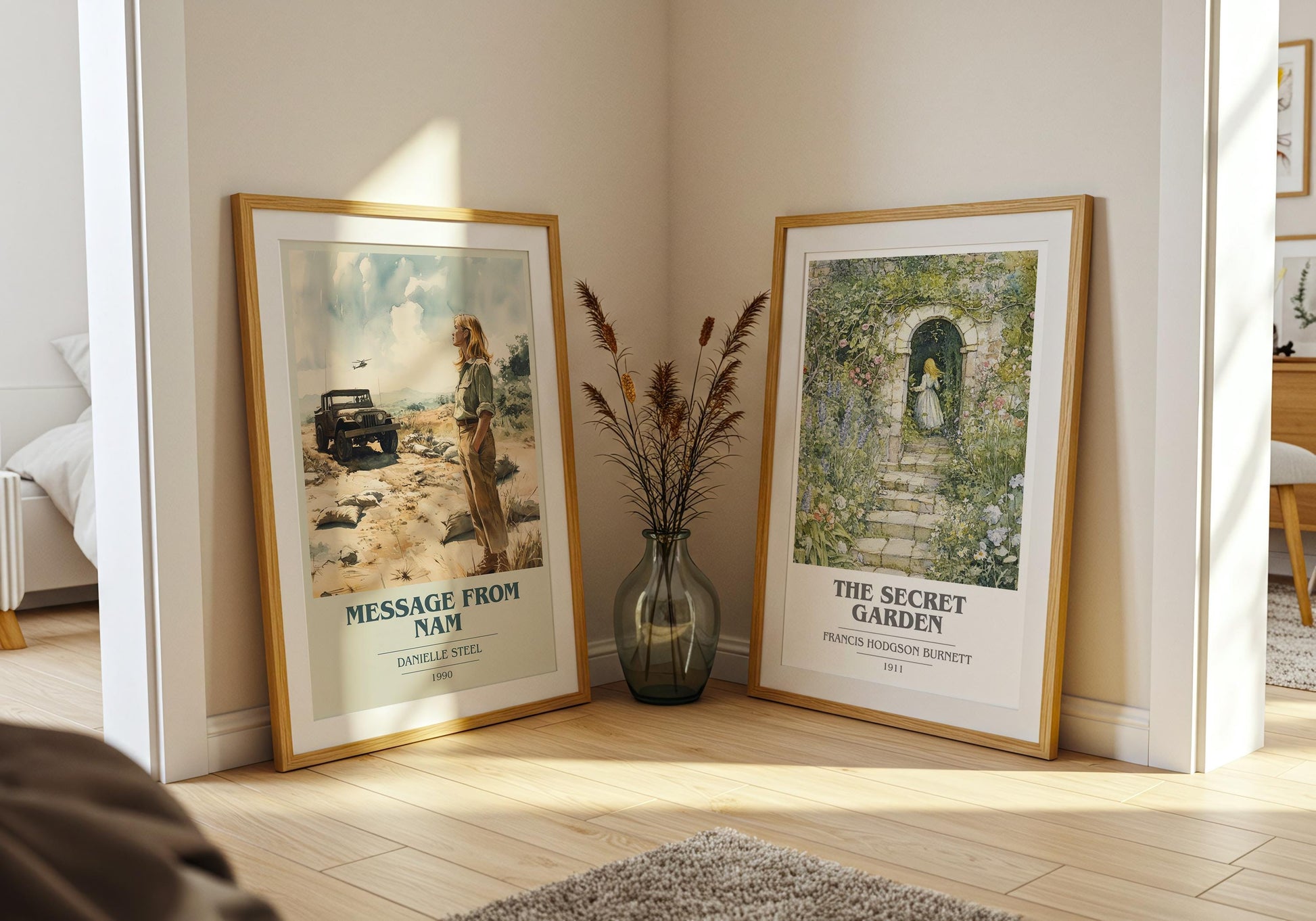 Message from Nam book cover poster paired in gallery wall – literary art prints