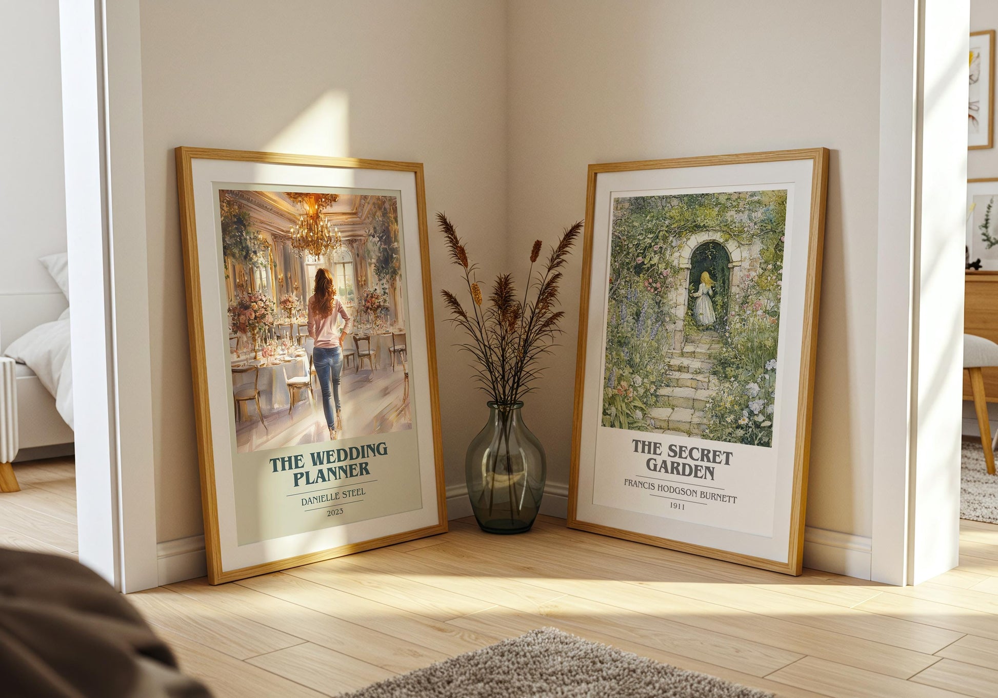 The Wedding Planner book cover poster paired in gallery wall – literary art prints