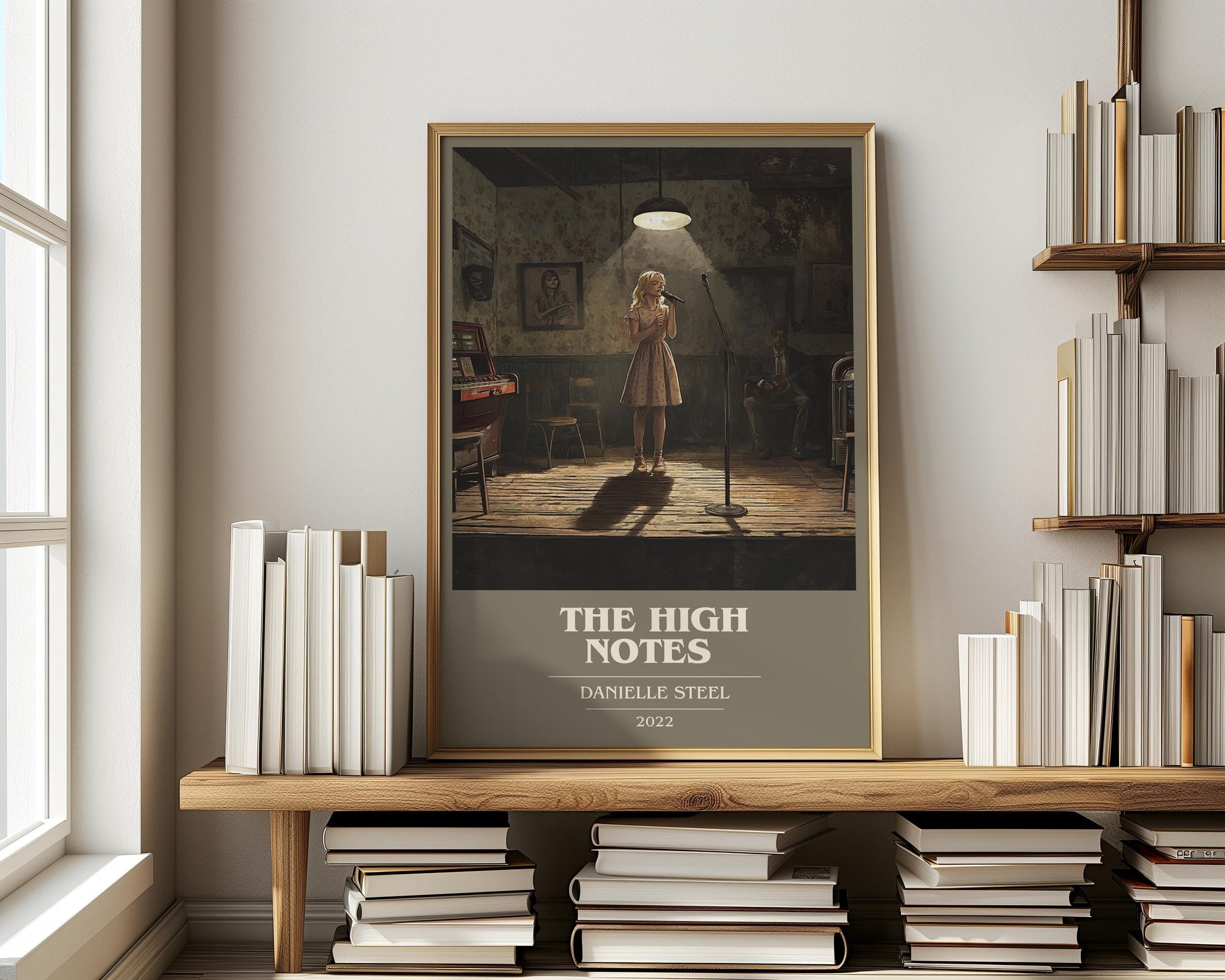 The High Notes book cover print on bookshelf – Danielle Steel fan gift