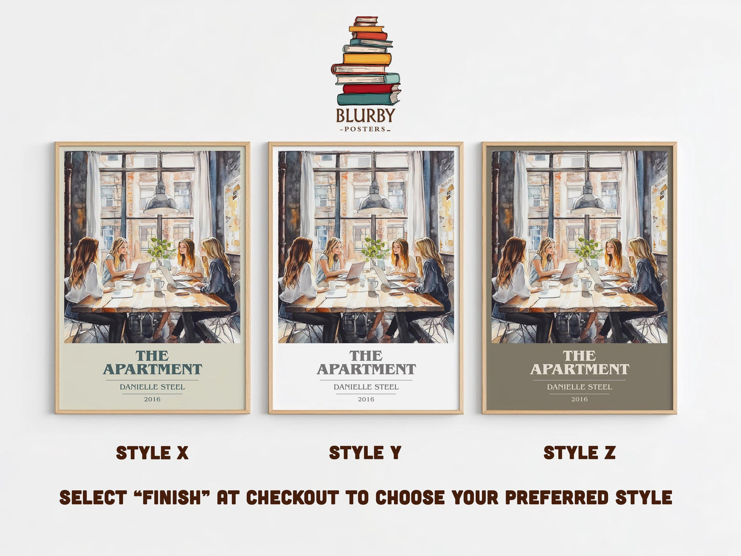 The Apartment book cover print framed by window – literary home decor