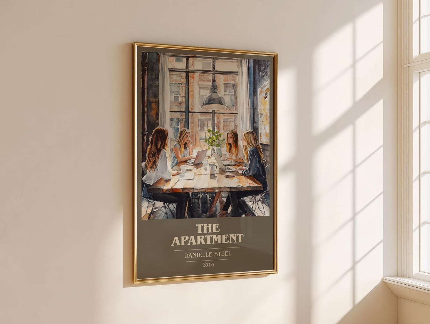 The Apartment book cover print on bookshelf – Danielle Steel fan gift