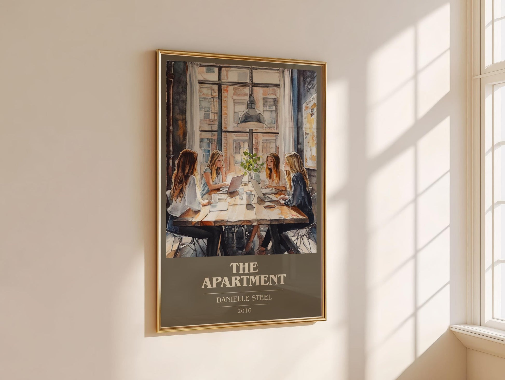 The Apartment book cover print on bookshelf – Danielle Steel fan gift