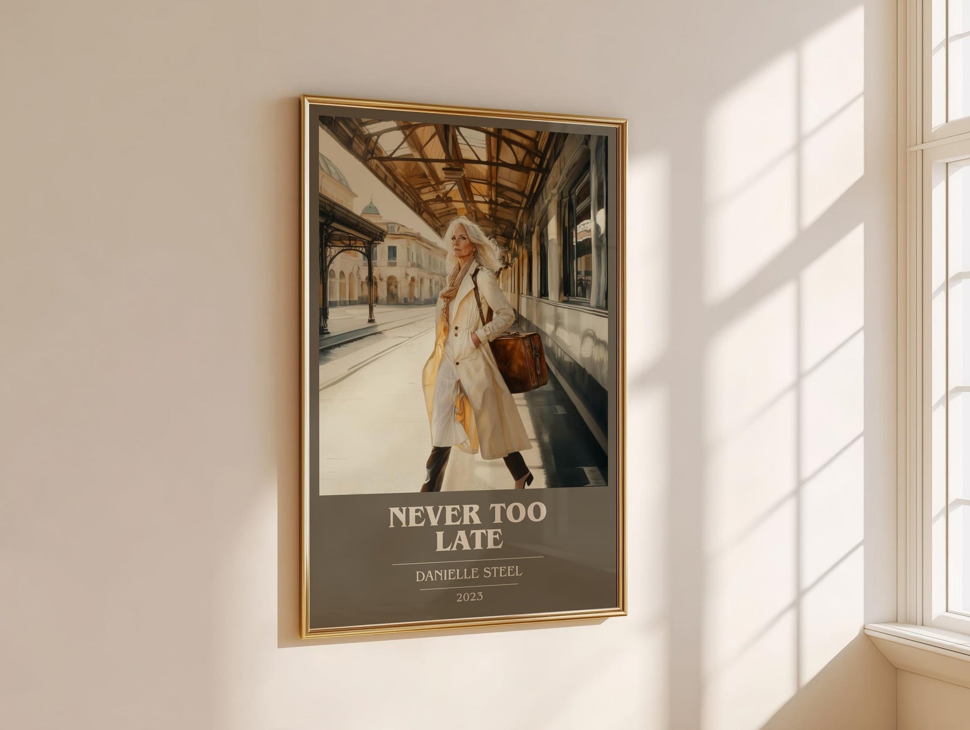 Never Too Late book cover book poster framed on wall – romance wall art