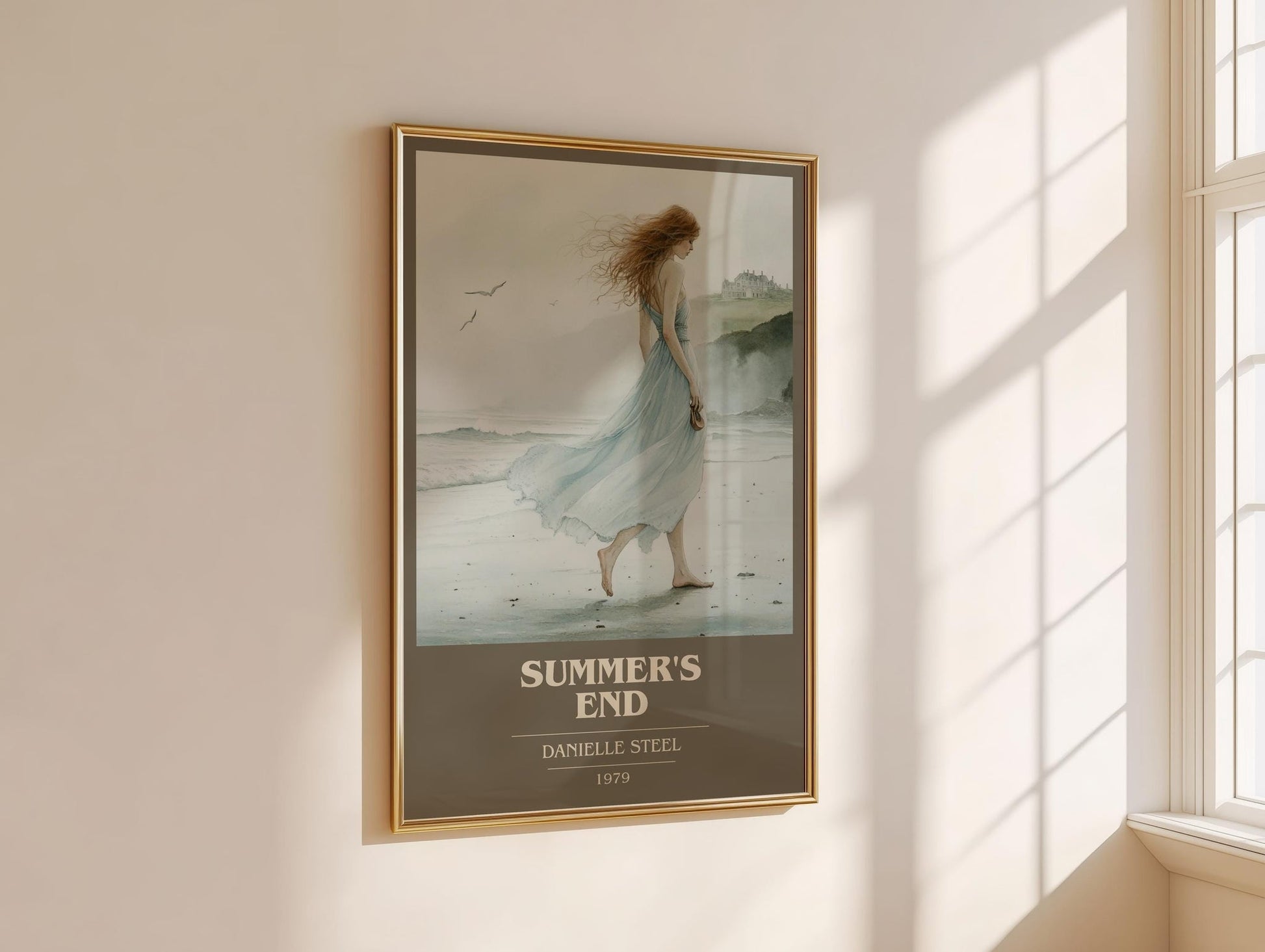 Summer's End book cover book poster framed on wall – romance wall art
