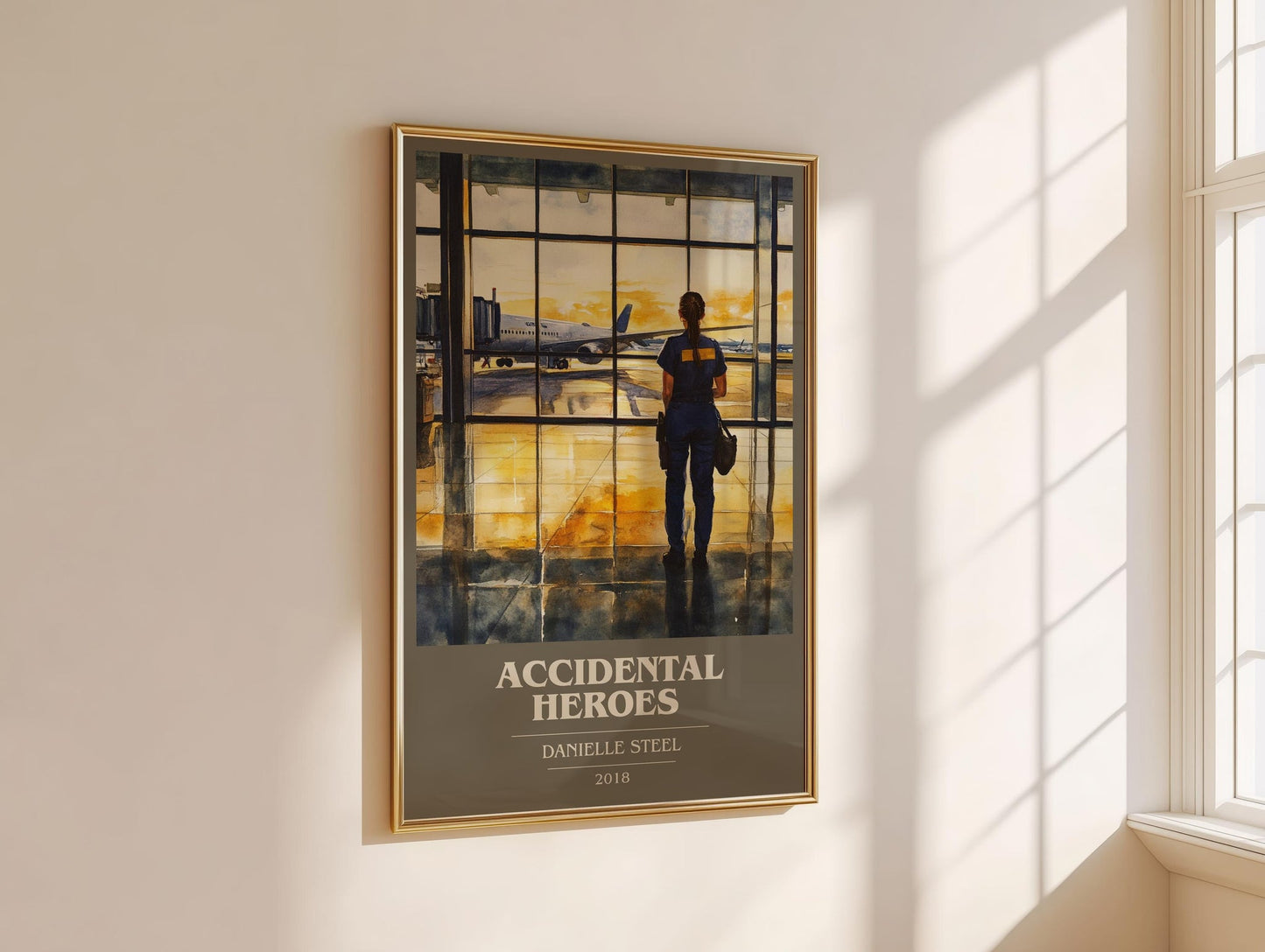 Accidental Heroes book cover book poster framed on wall – contemporary fiction wall art