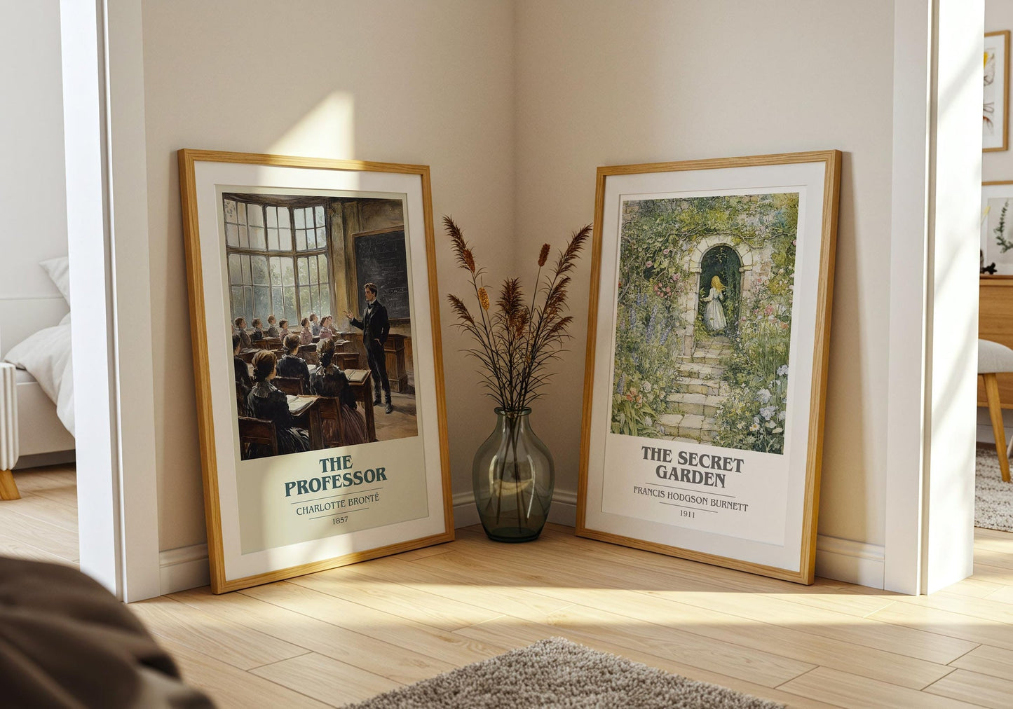 The Professor book cover poster paired in gallery wall – literary art prints