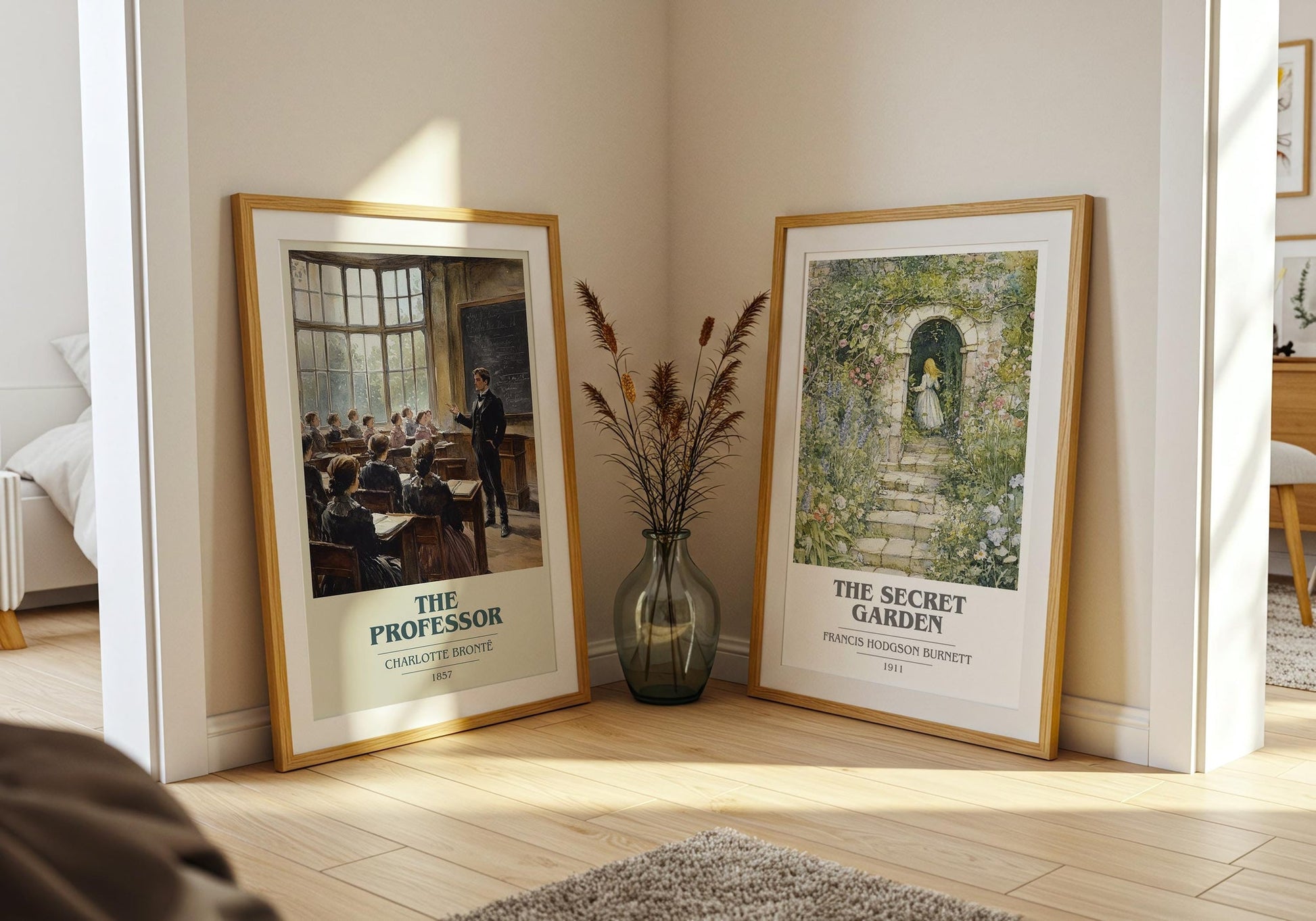 The Professor book cover poster paired in gallery wall – literary art prints