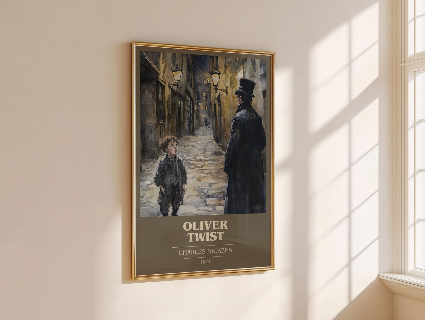 Oliver Twist book cover book poster framed on wall – classic literature wall art