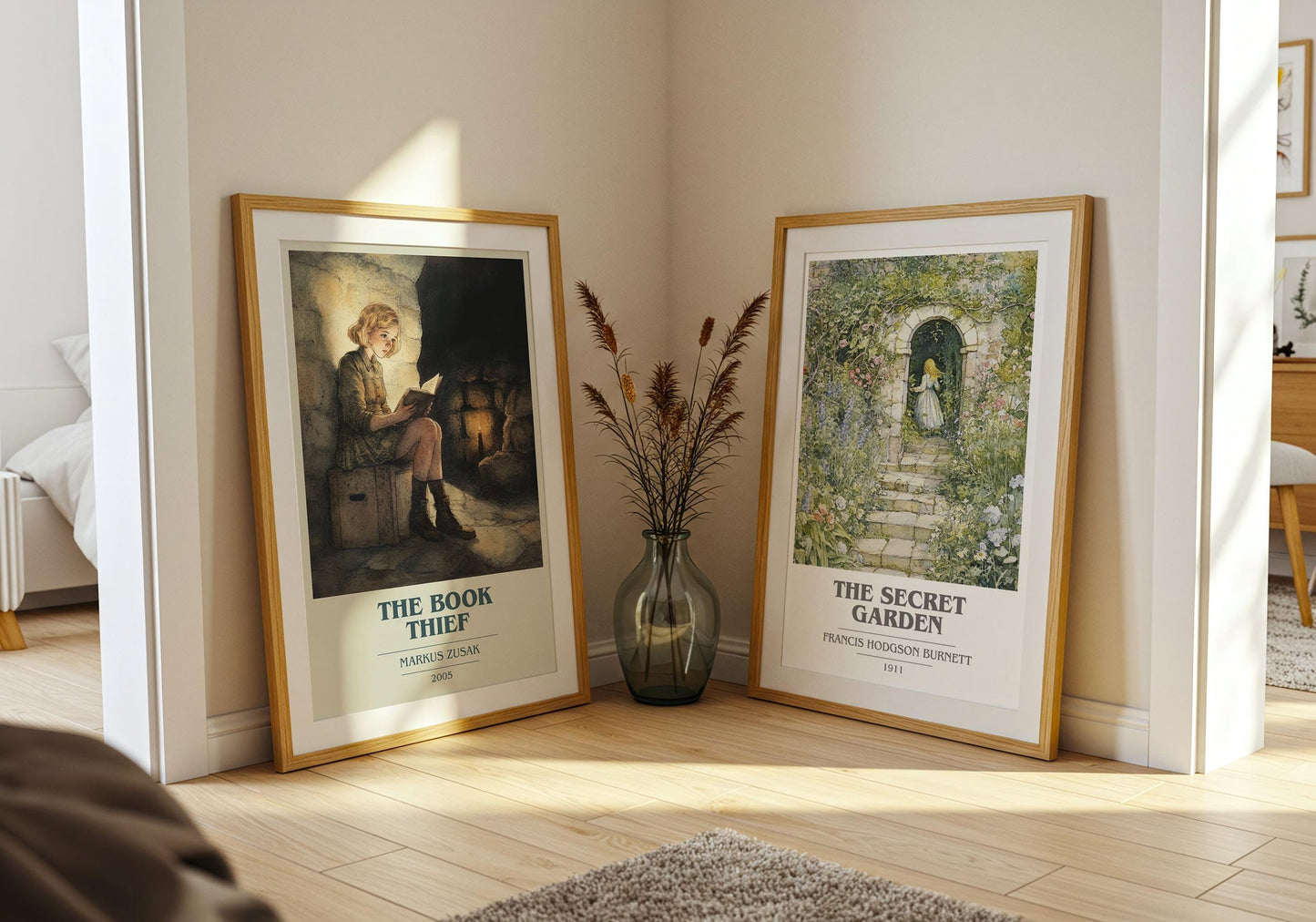 The Book Thief book cover poster paired in gallery wall – literary art prints