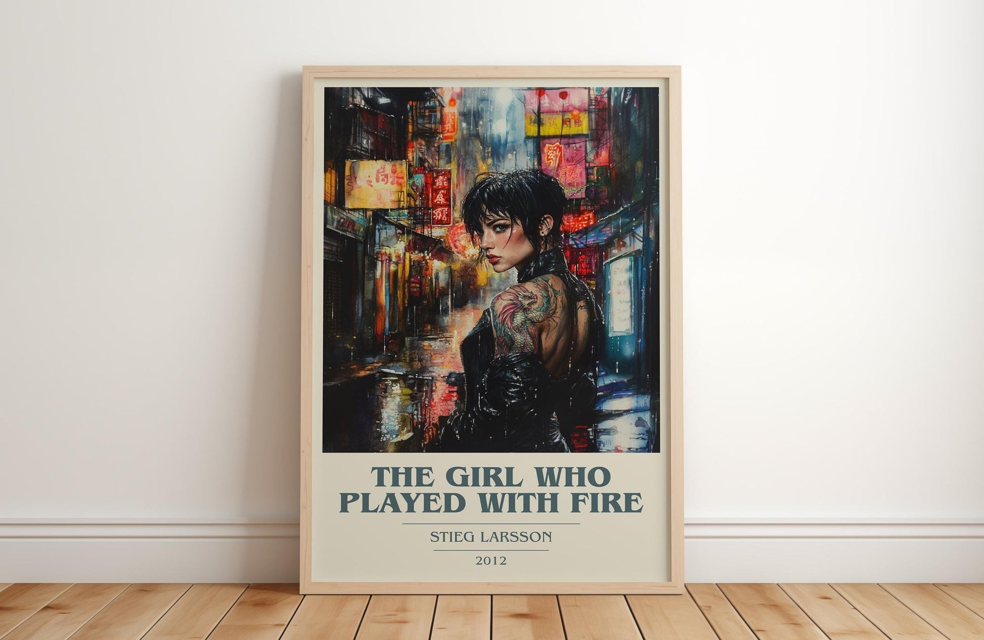 The Girl Who Played with Fire book cover poster colour and style options – Stieg Larsson book art