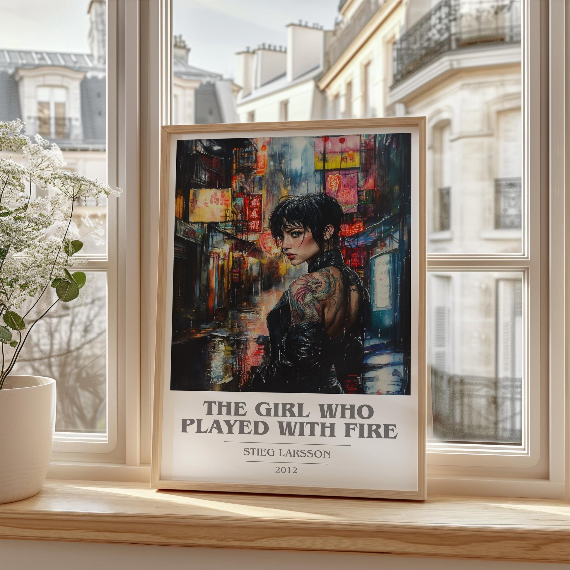 The Girl Who Played with Fire book cover book poster framed on wall – crime wall art