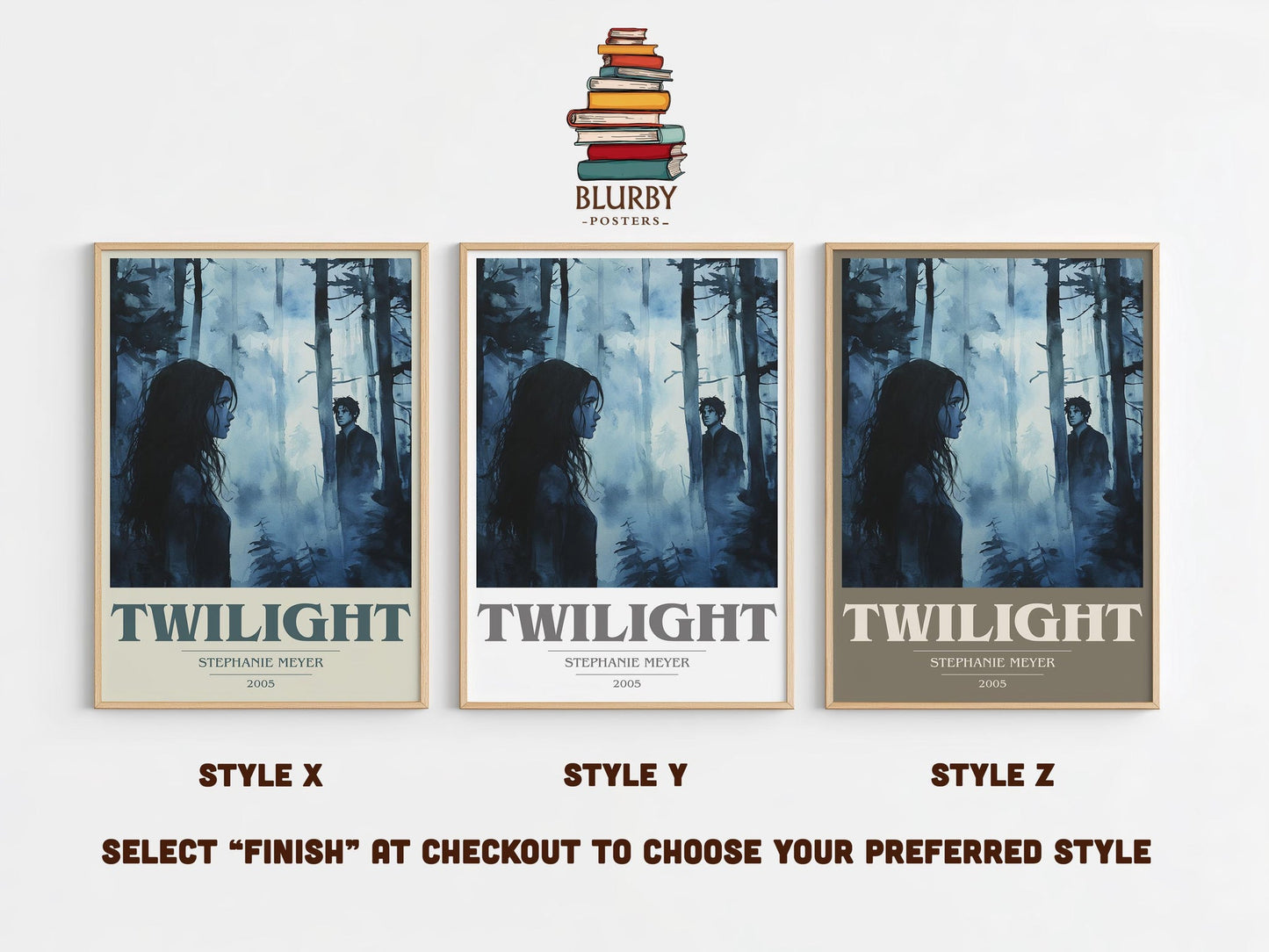 Twilight book cover print framed by window – literary home decor