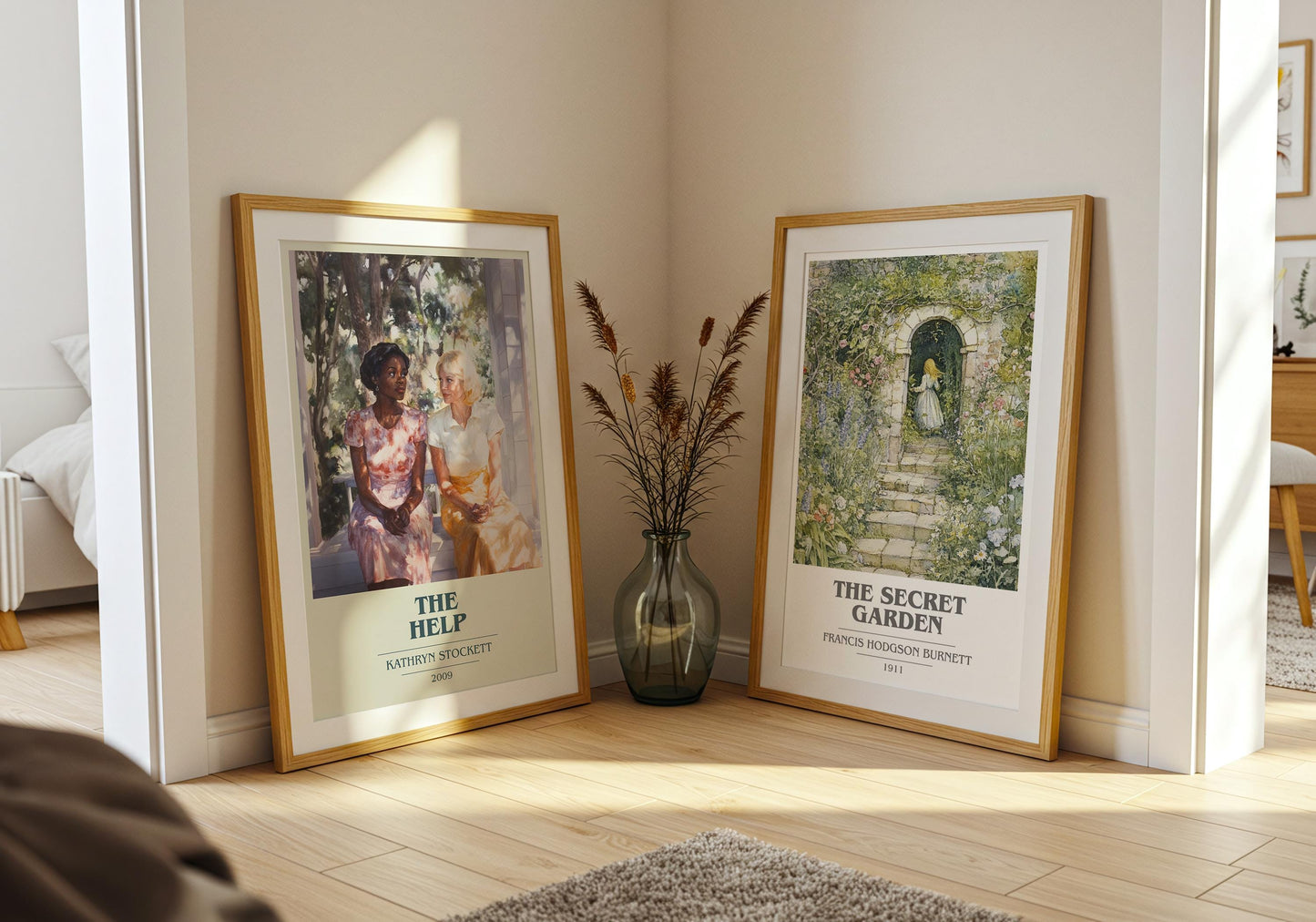 The Help book cover poster paired in gallery wall – literary art prints