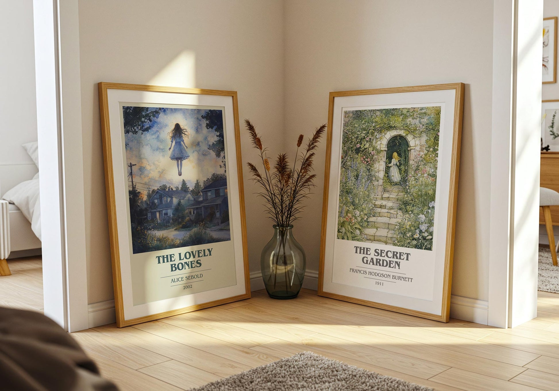 The Lovely Bones book cover poster paired in gallery wall – literary art prints