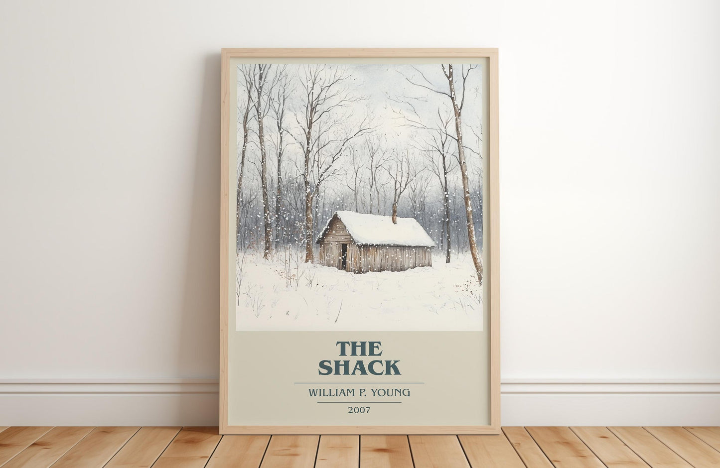 The Shack book cover print in frame leaning in hallway – non fiction wall art