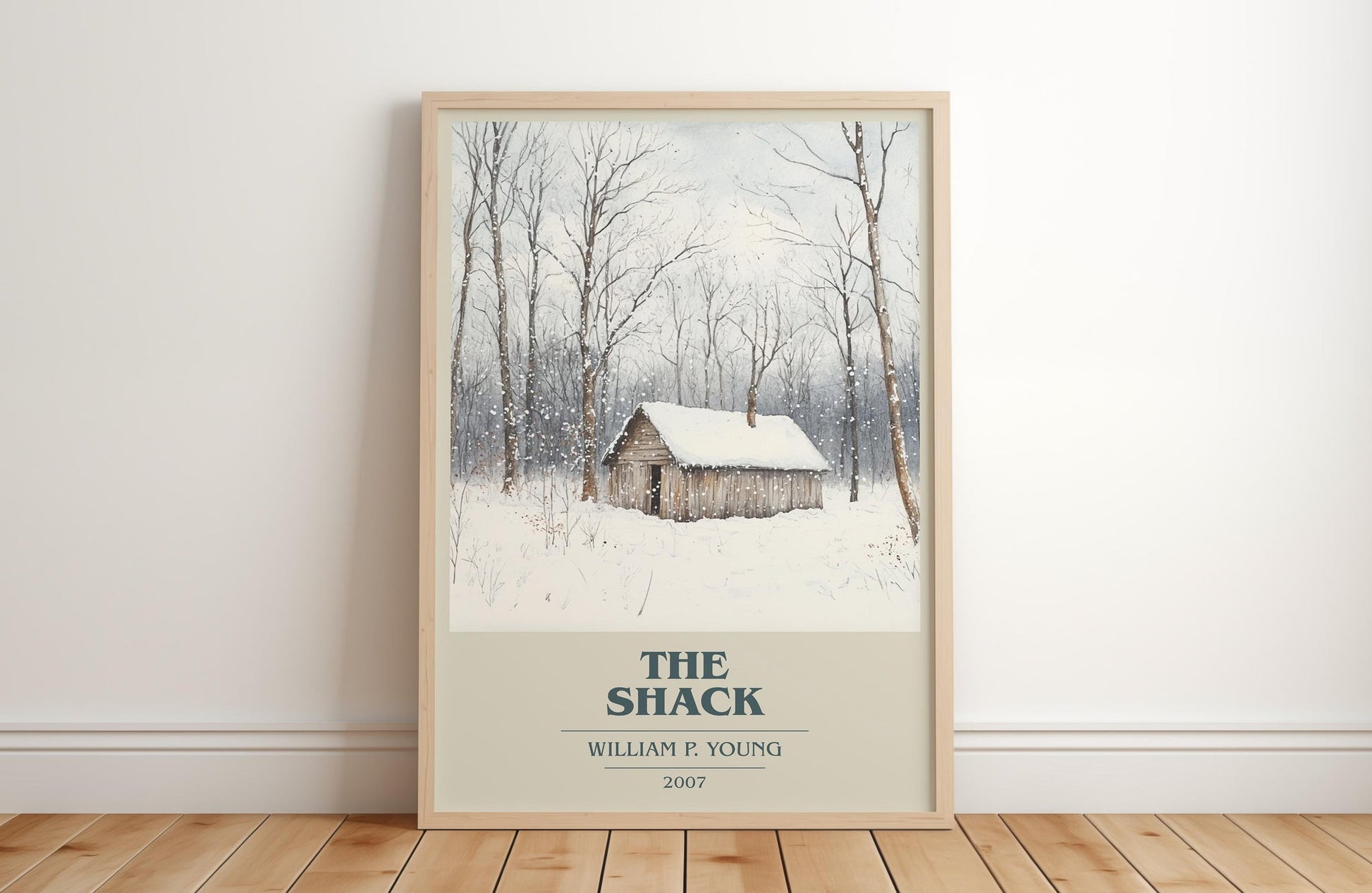 The Shack book cover print in frame leaning in hallway – non fiction wall art