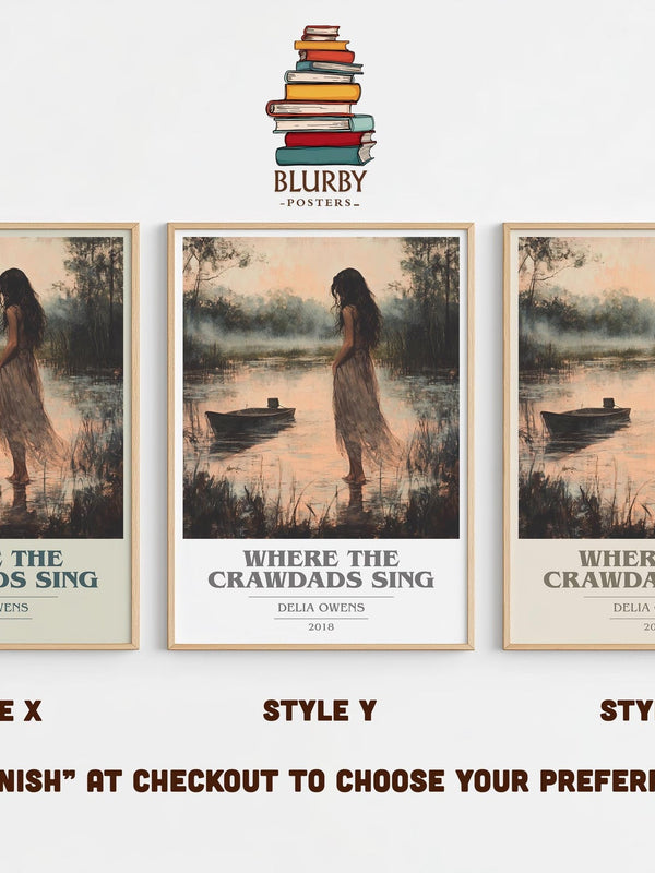 Where the Crawdads Sing book cover poster colour and style options – Delia Owens book art