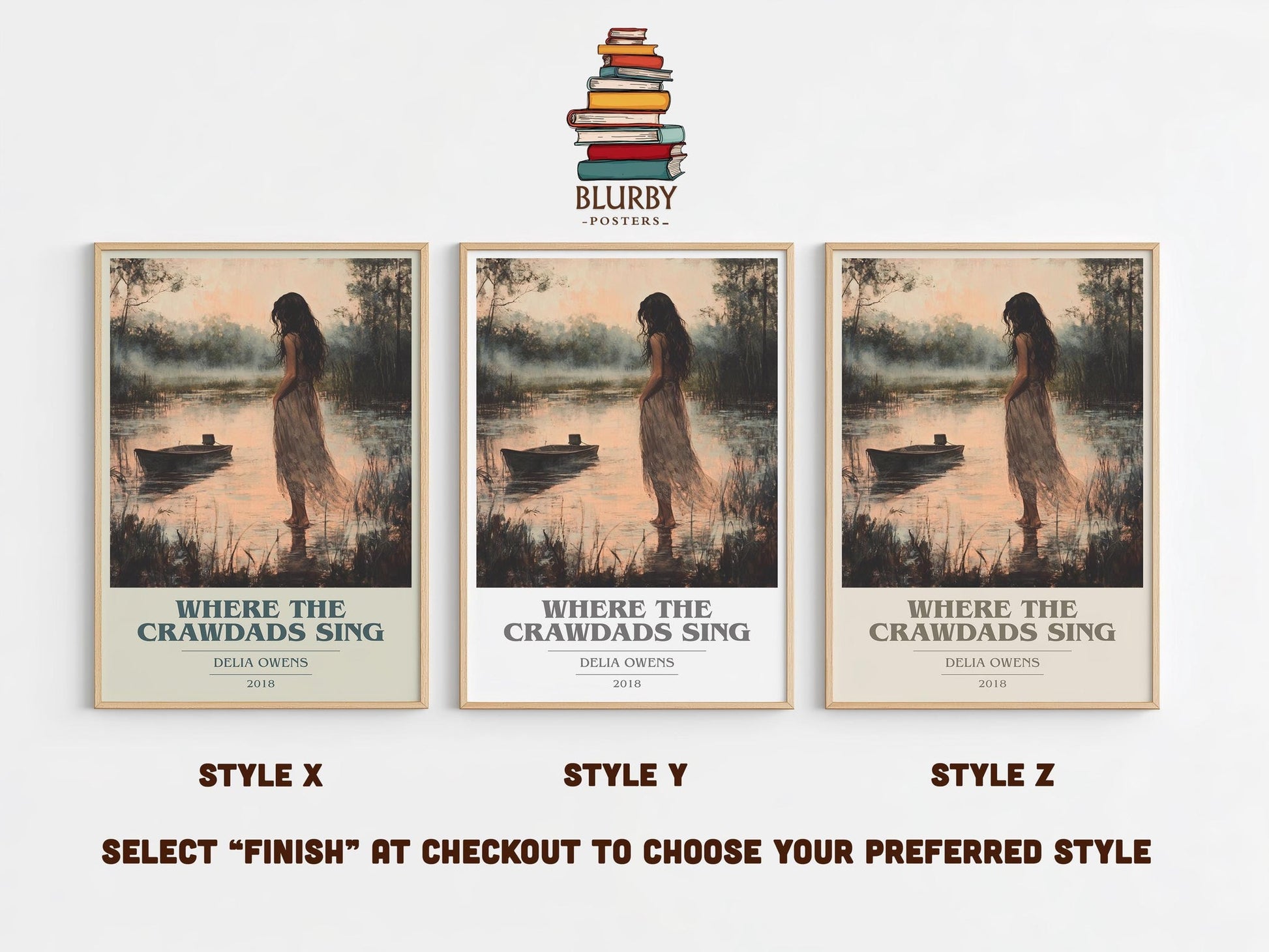Where the Crawdads Sing book cover poster colour and style options – Delia Owens book art