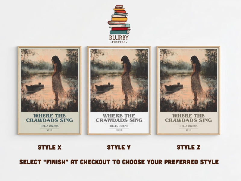 Where the Crawdads Sing book cover poster colour and style options – Delia Owens book art