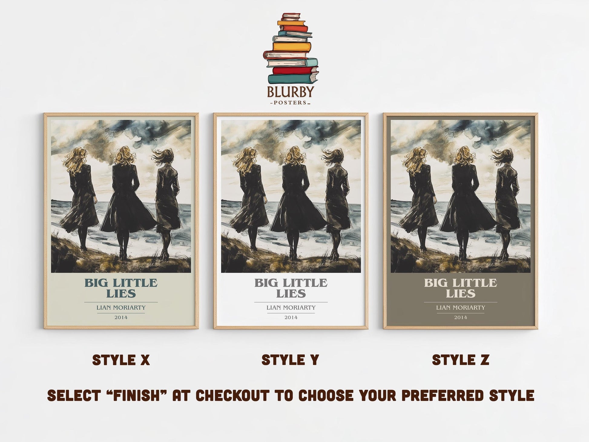 Big Little Lies book cover poster colour and style options – Lian Moriarty book art