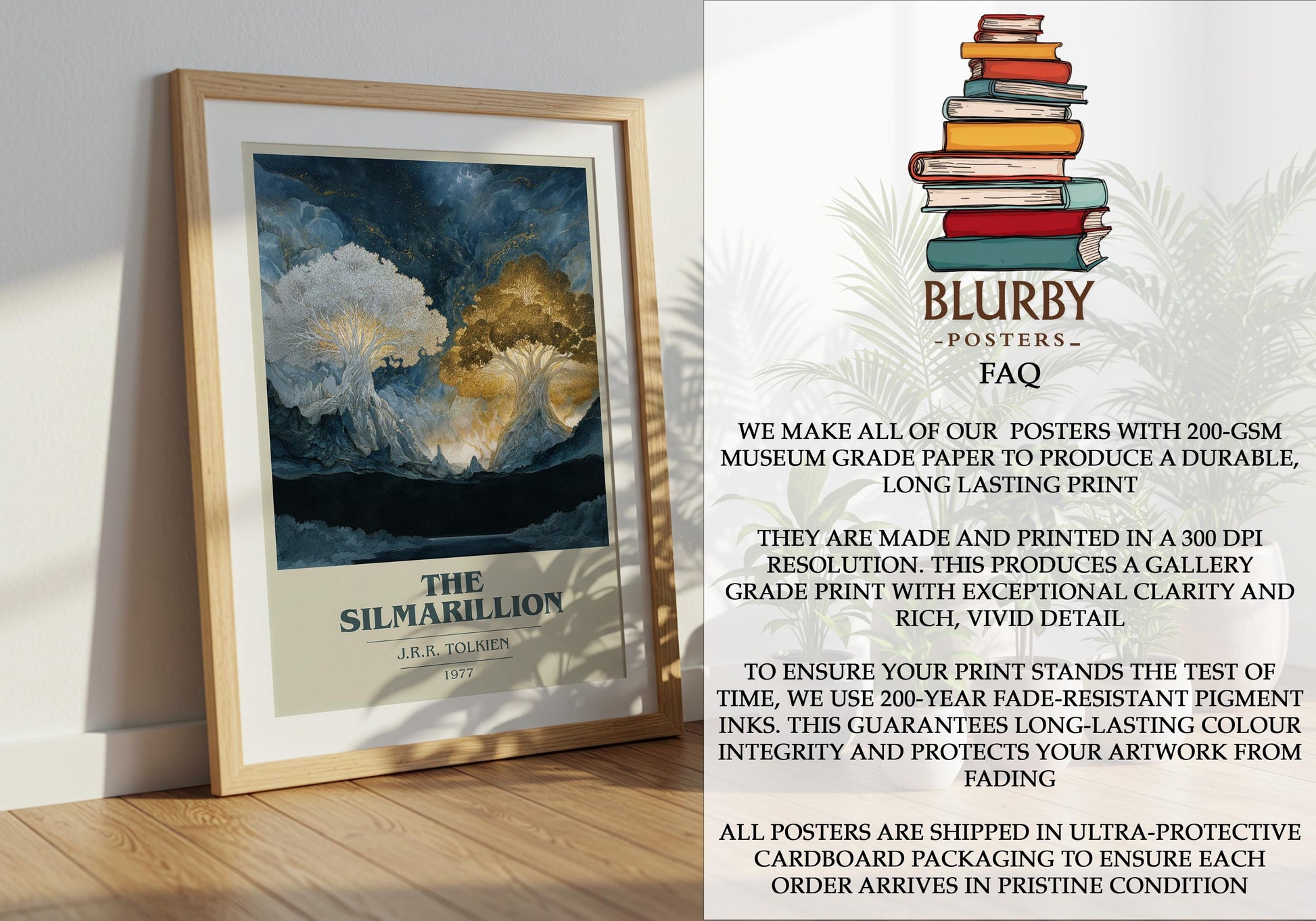 The Silmarillion by J.R.R. Tolkien | Book Poster | Literary Art Gift For Book Lover | Novel Inspired Wall Art | Free Delivery