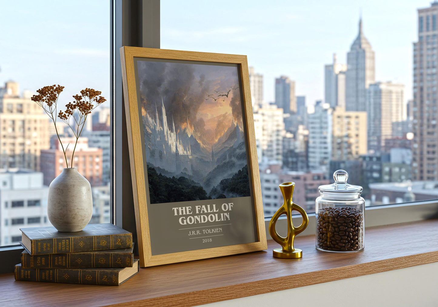 The Fall Of Gondolin by J.R.R. Tolkien | Book Poster | Literary Art Gift For Book Lover | Novel Inspired Wall Art