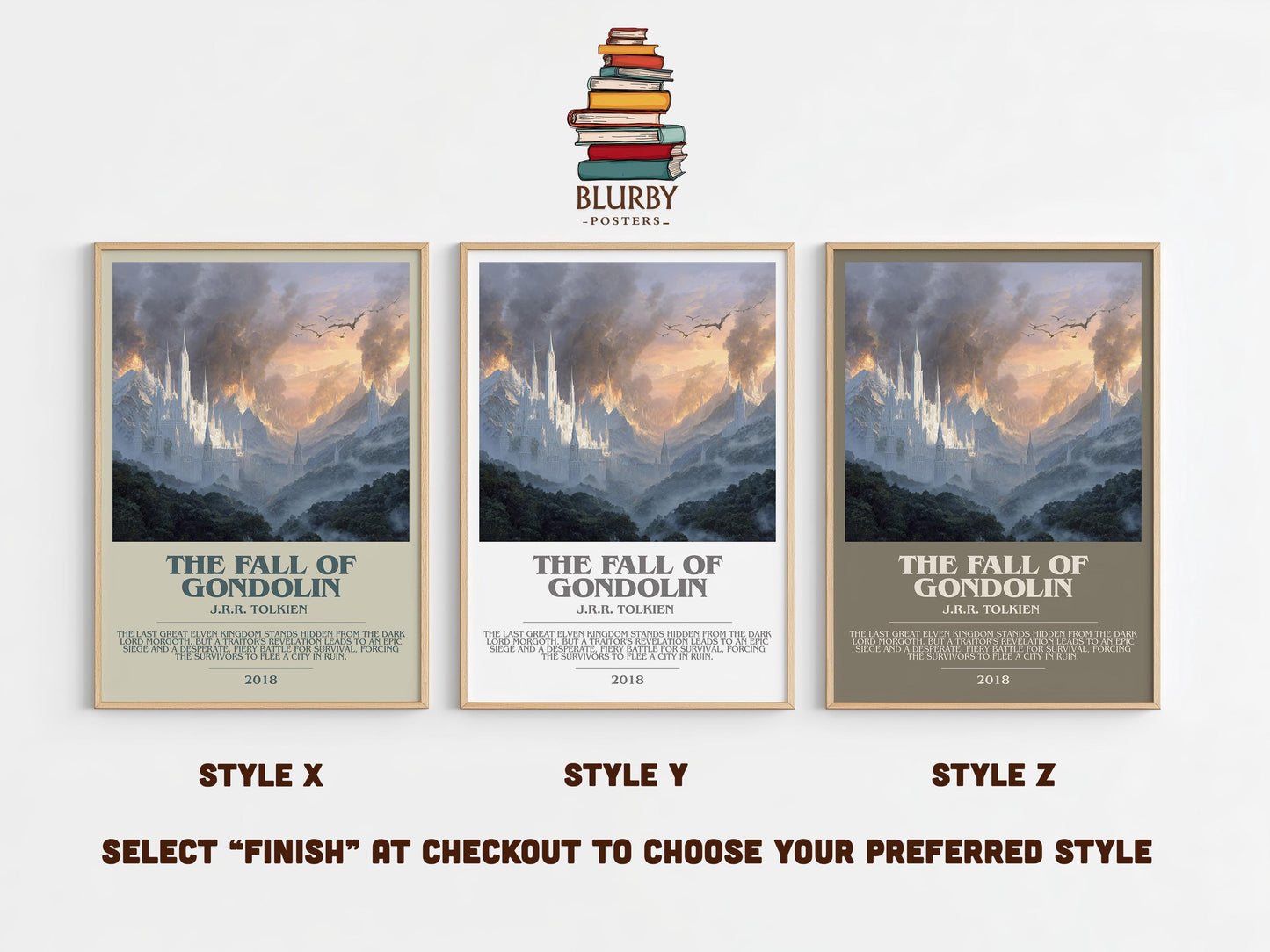 The Fall Of Gondolin by J.R.R. Tolkien | Book Poster | Literary Art Gift For Book Lover | Novel Inspired Wall Art