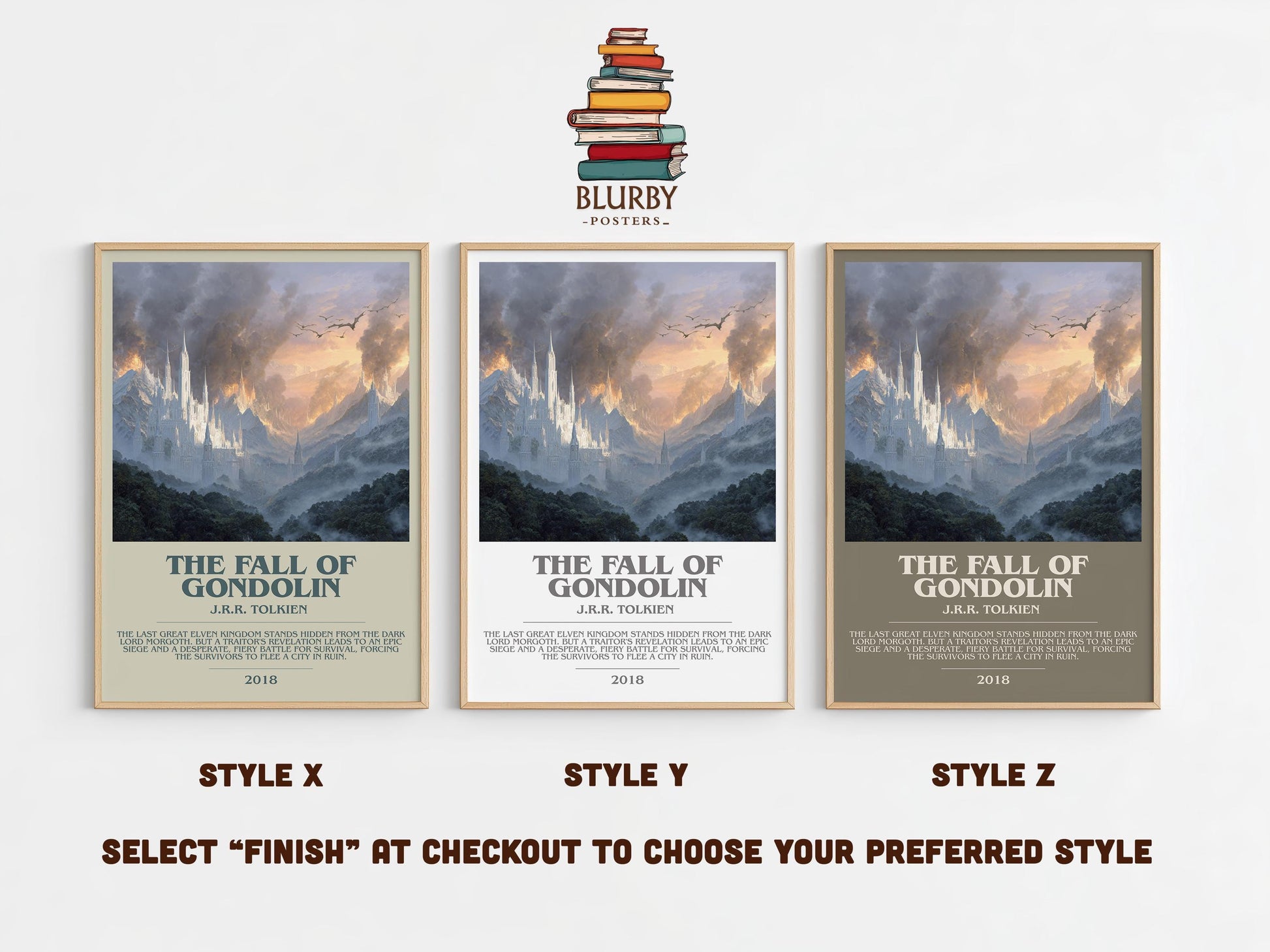 The Fall Of Gondolin by J.R.R. Tolkien | Book Poster | Literary Art Gift For Book Lover | Novel Inspired Wall Art