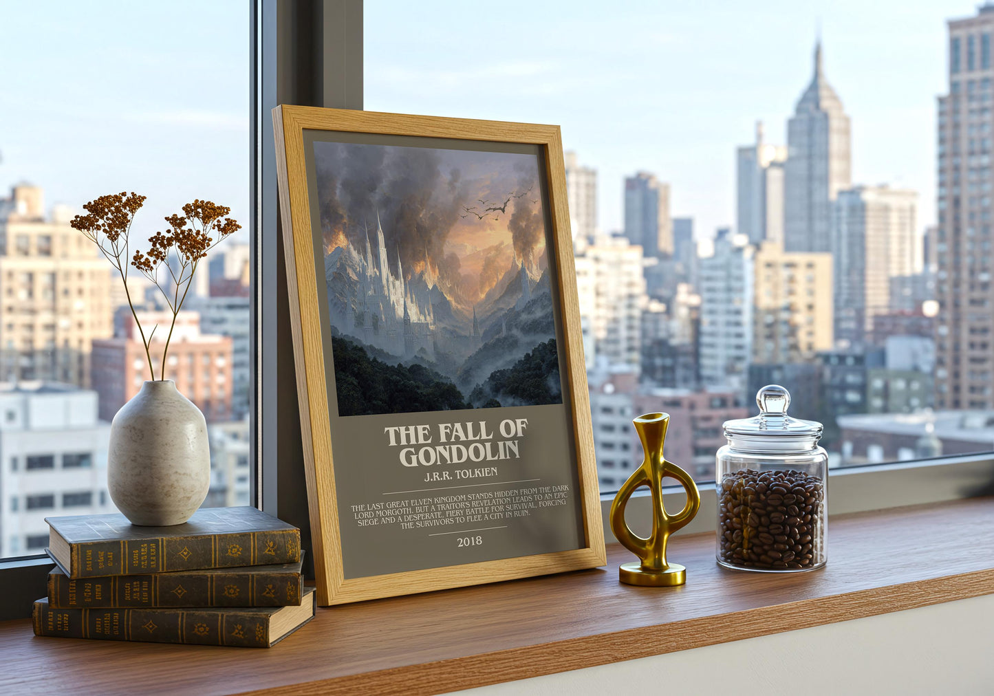 The Fall Of Gondolin by J.R.R. Tolkien | Book Poster | Literary Art Gift For Book Lover | Novel Inspired Wall Art