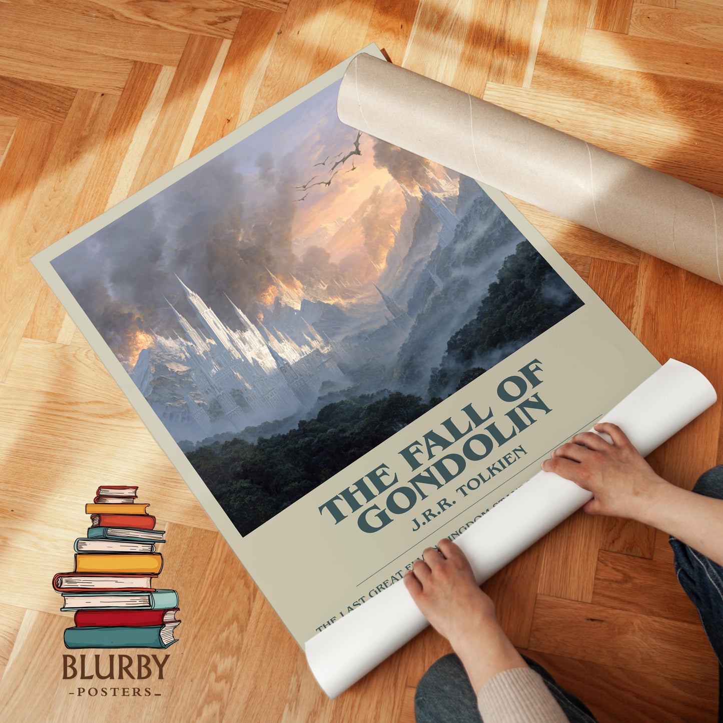 The Fall Of Gondolin by J.R.R. Tolkien | Book Poster | Literary Art Gift For Book Lover | Novel Inspired Wall Art