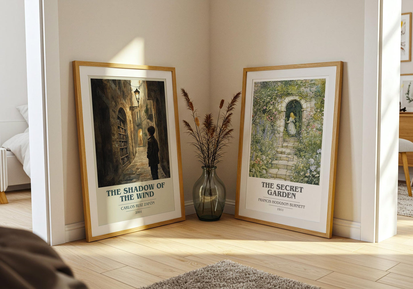 The Shadow Of The Wind book cover poster paired in gallery wall – literary art prints