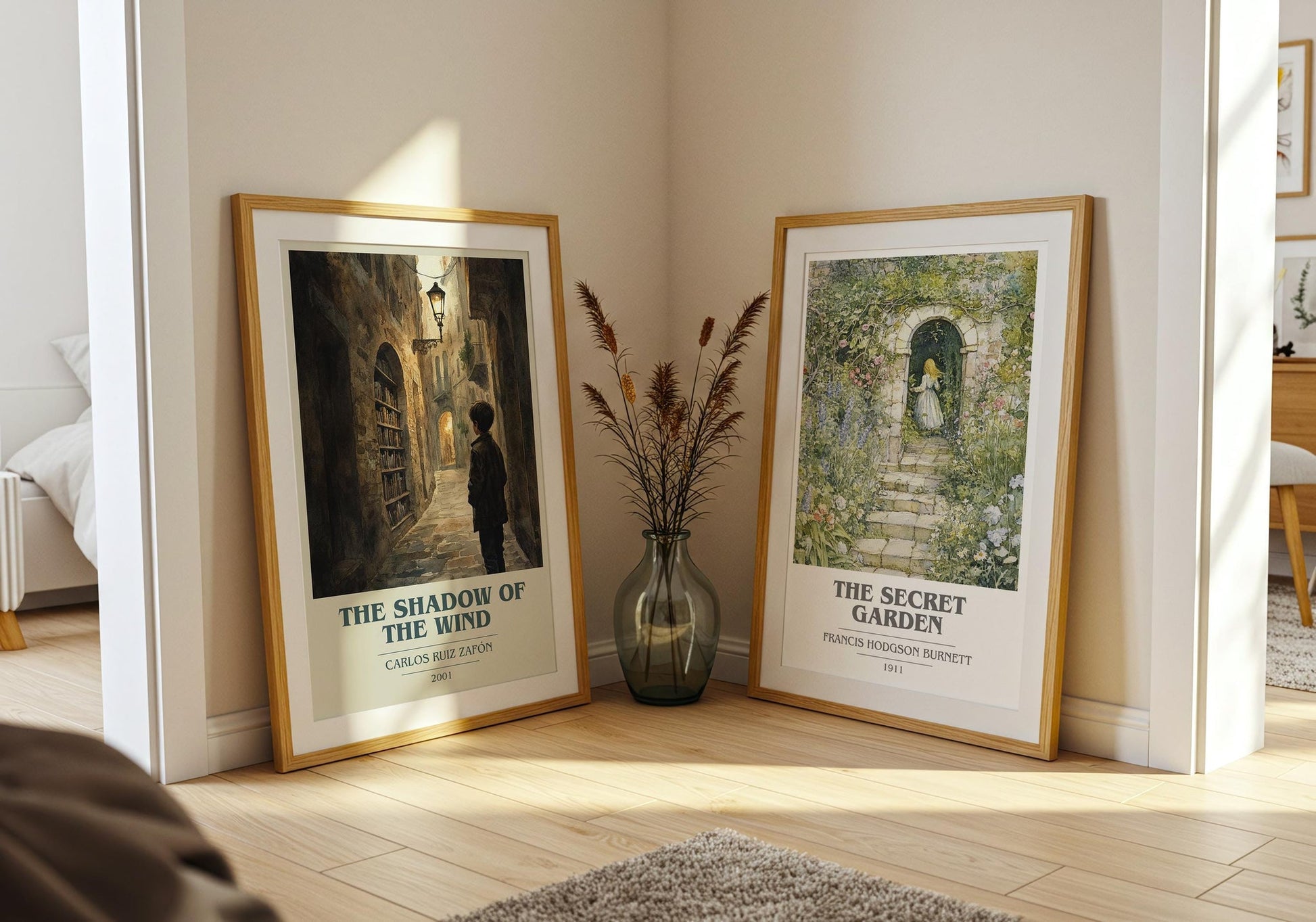 The Shadow Of The Wind book cover poster paired in gallery wall – literary art prints