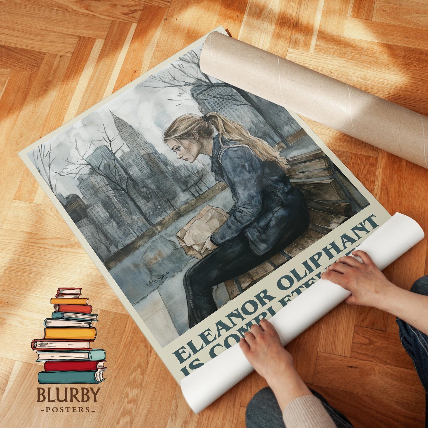 Eleanor Oliphant Is Completely Fine book cover literary print detail – Gail Honeyman book art