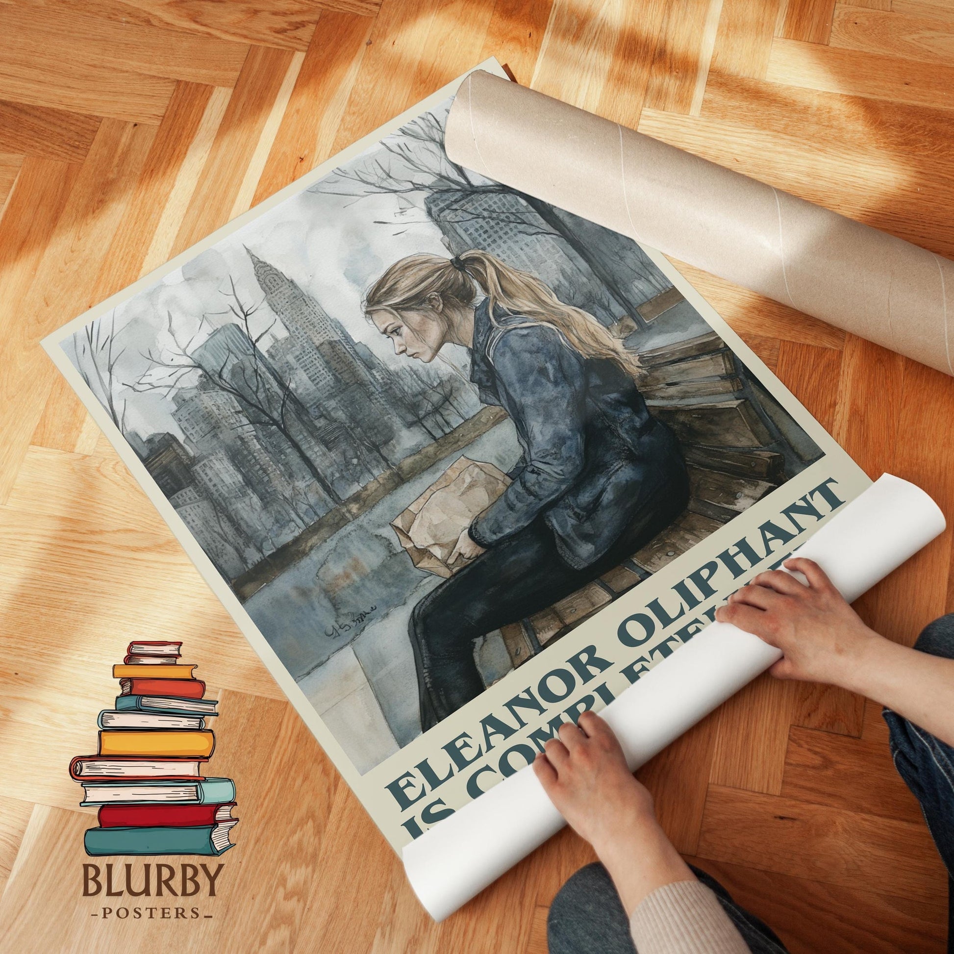 Eleanor Oliphant Is Completely Fine book cover literary print detail – Gail Honeyman book art