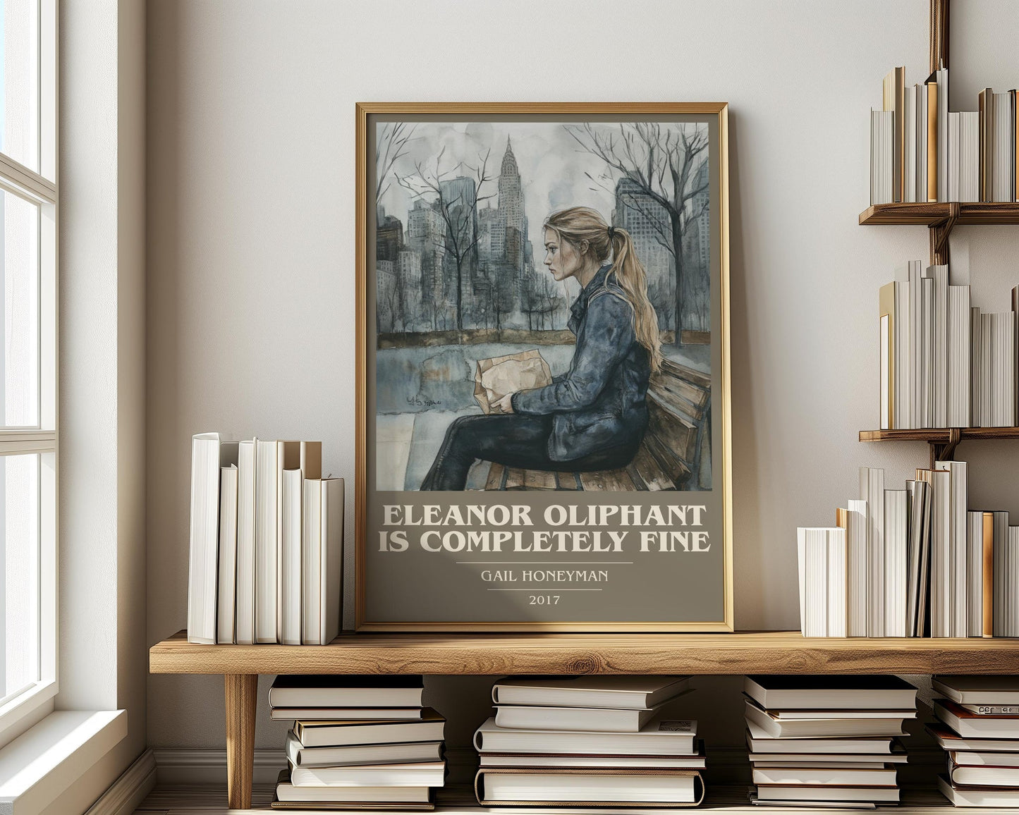Eleanor Oliphant Is Completely Fine book cover poster paired in gallery wall – literary art prints