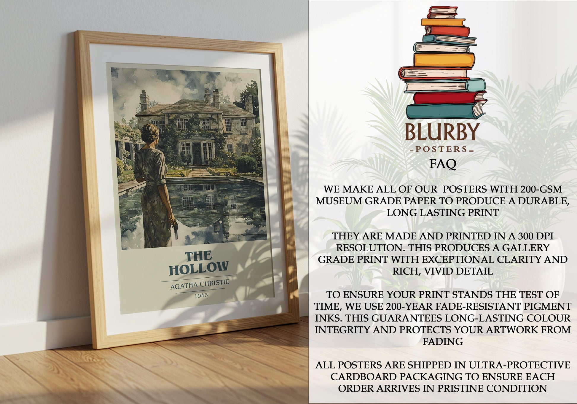 The Hollow by Agatha Christie | Book Poster | Literary Art Gift For Book Lover | Novel Inspired Wall Art