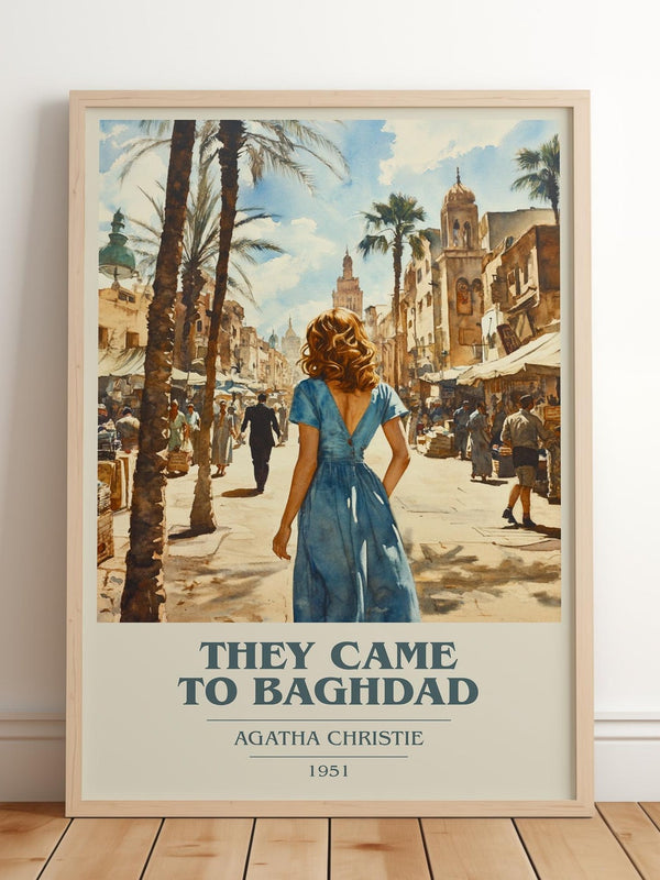 They Came to Baghdad book cover print in frame leaning in hallway – thriller wall art