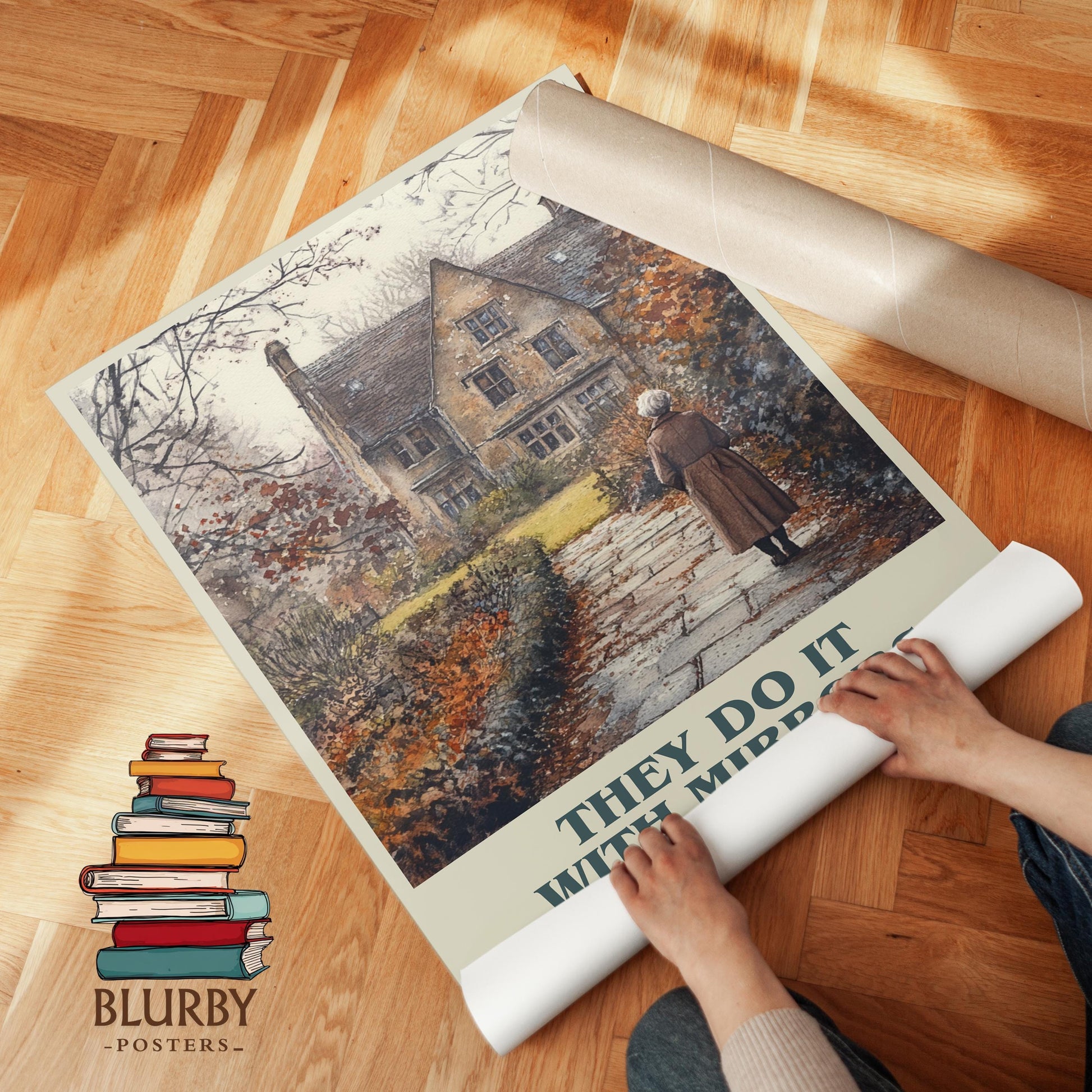 They Do It With Mirrors by Agatha Christie | Book Poster | Literary Art Gift For Book Lover | Novel Inspired Wall Art | Free Delivery