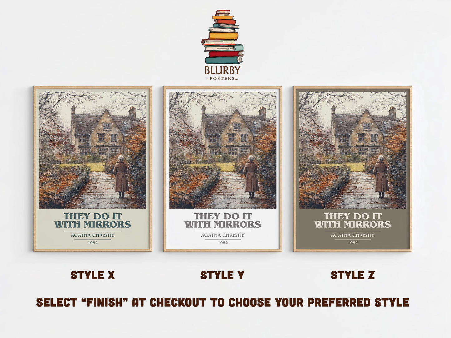 They Do It With Mirrors by Agatha Christie | Book Poster | Literary Art Gift For Book Lover | Novel Inspired Wall Art | Free Delivery