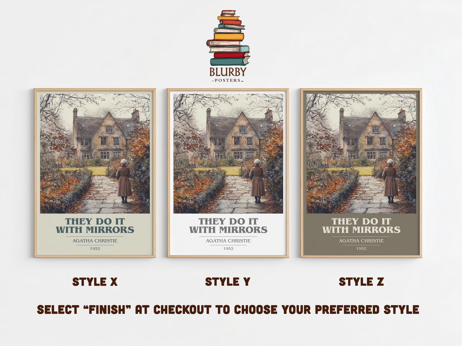 They Do It With Mirrors by Agatha Christie | Book Poster | Literary Art Gift For Book Lover | Novel Inspired Wall Art | Free Delivery