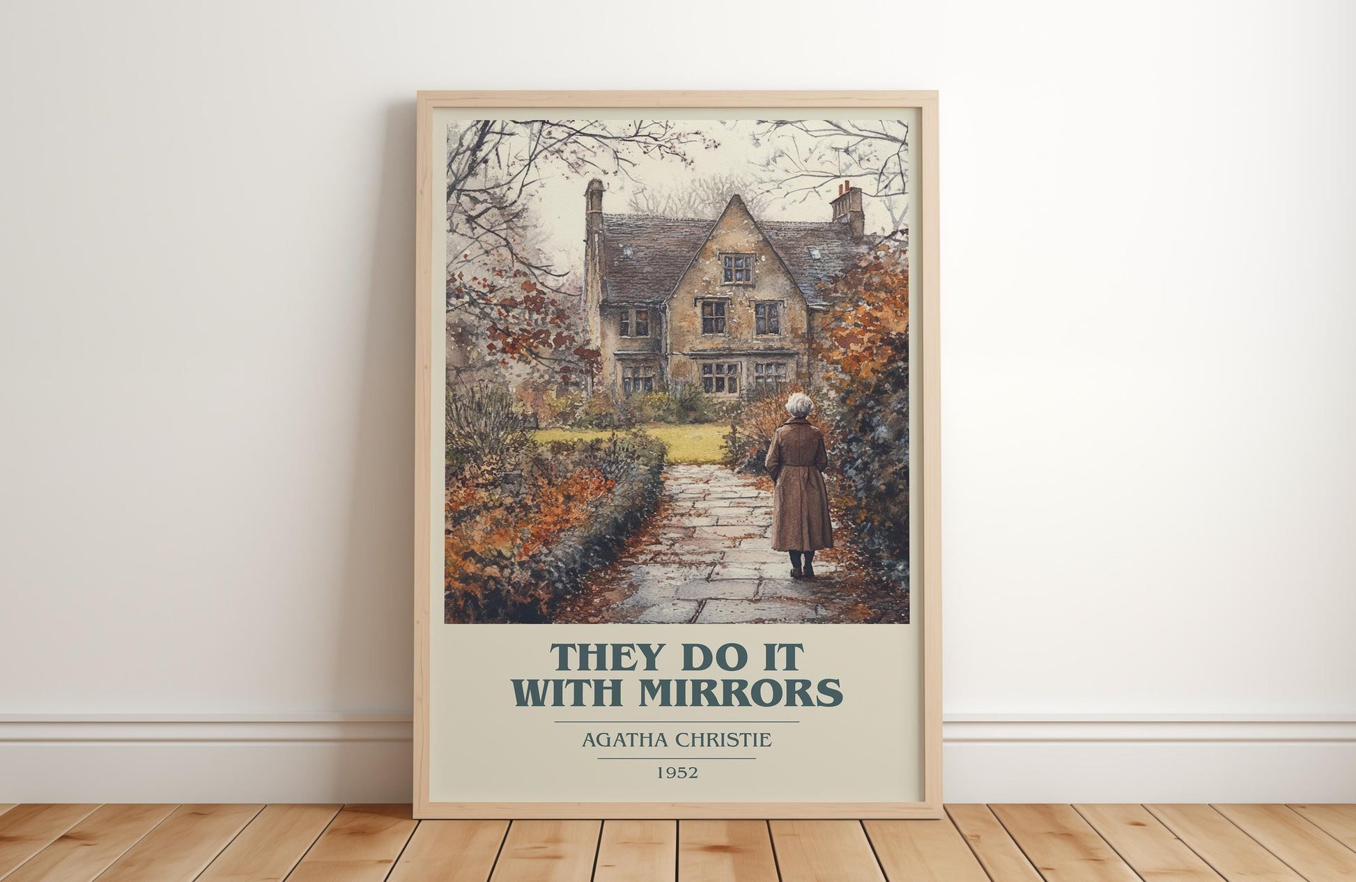 They Do It With Mirrors by Agatha Christie | Book Poster | Literary Art Gift For Book Lover | Novel Inspired Wall Art | Free Delivery